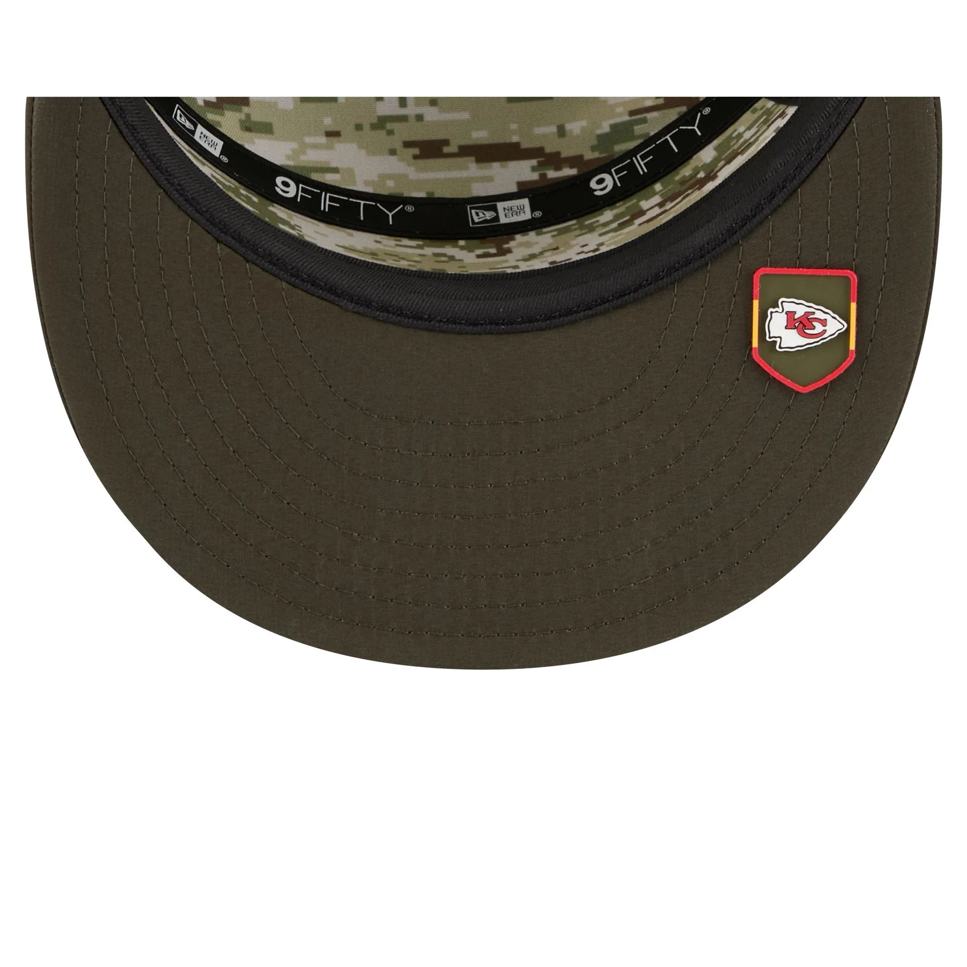 Kansas City Chiefs 2025 Salute to Service Split Panel 9FIFTY Trucker Hat - Image 7