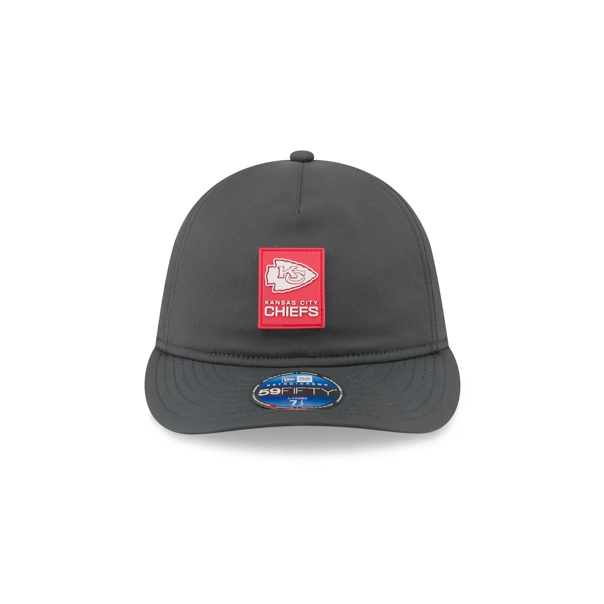 Kansas City Chiefs 2025 Sideline Cold Weather Steel Clouds Retro Crown 59FIFTY A-Frame Fitted Hat - Image 3