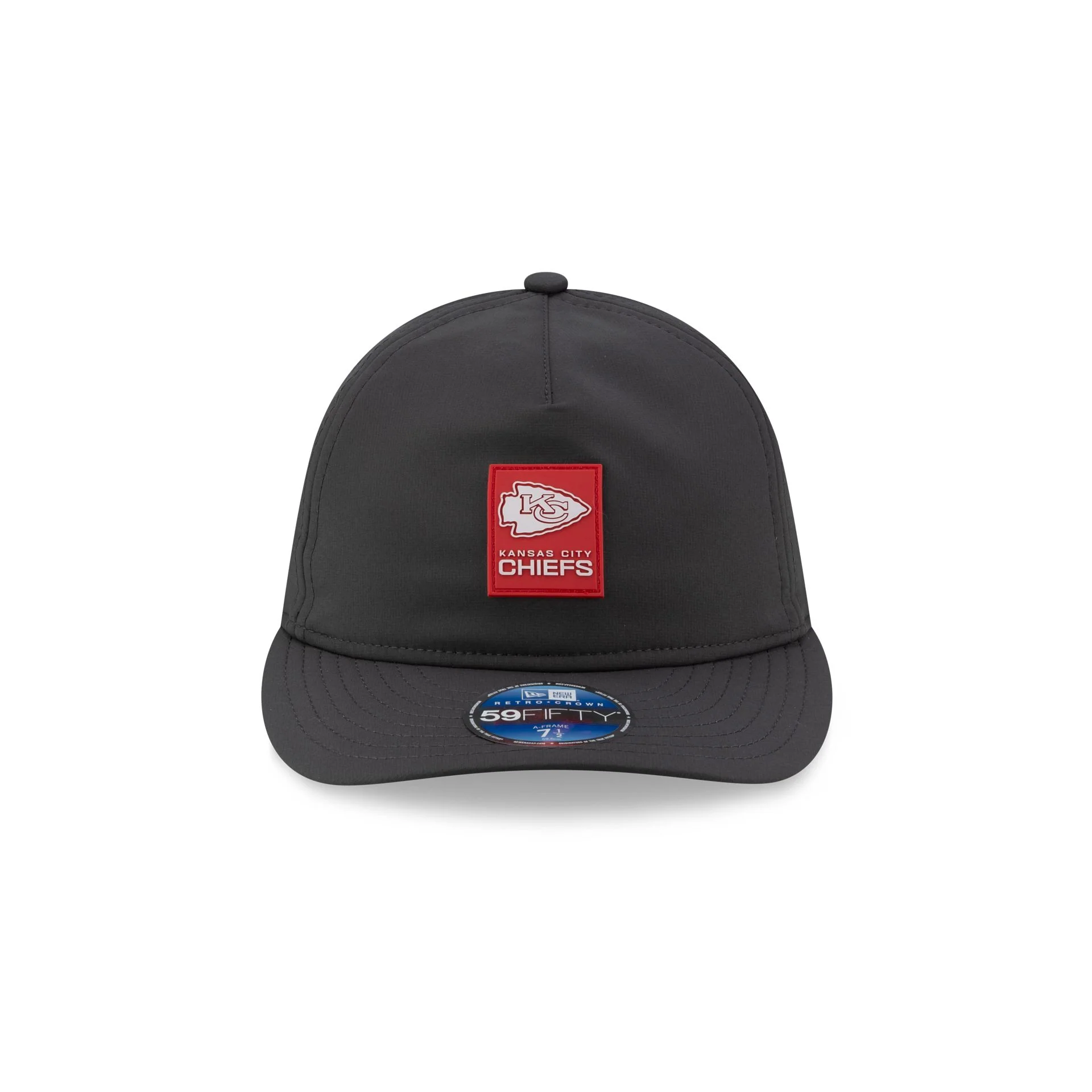 Kansas City Chiefs 2025 Sideline Cold Weather Steel Clouds Retro Crown 59FIFTY A-Frame Fitted Hat - Image 4