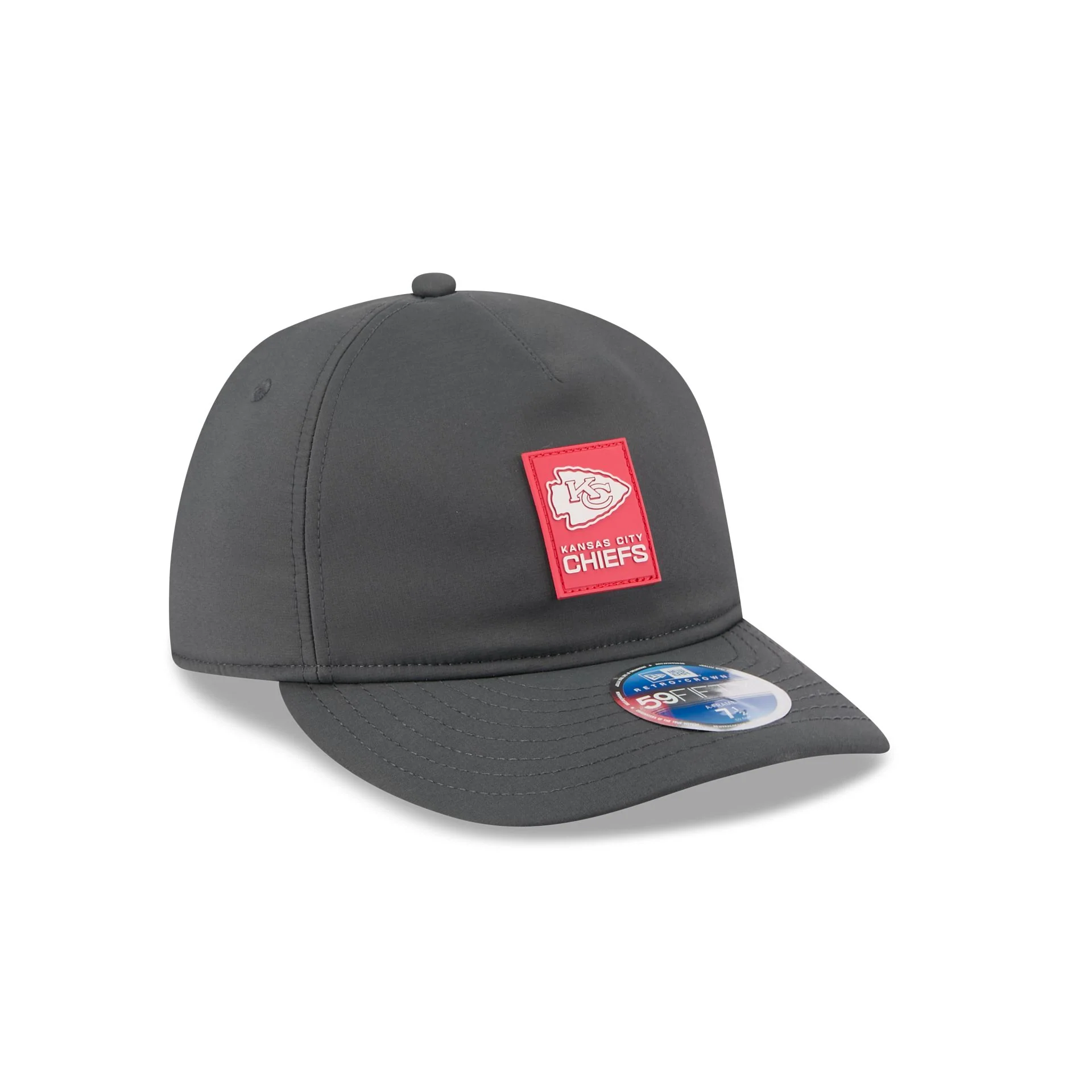 Kansas City Chiefs 2025 Sideline Cold Weather Steel Clouds Retro Crown 59FIFTY A-Frame Fitted Hat - Image 5