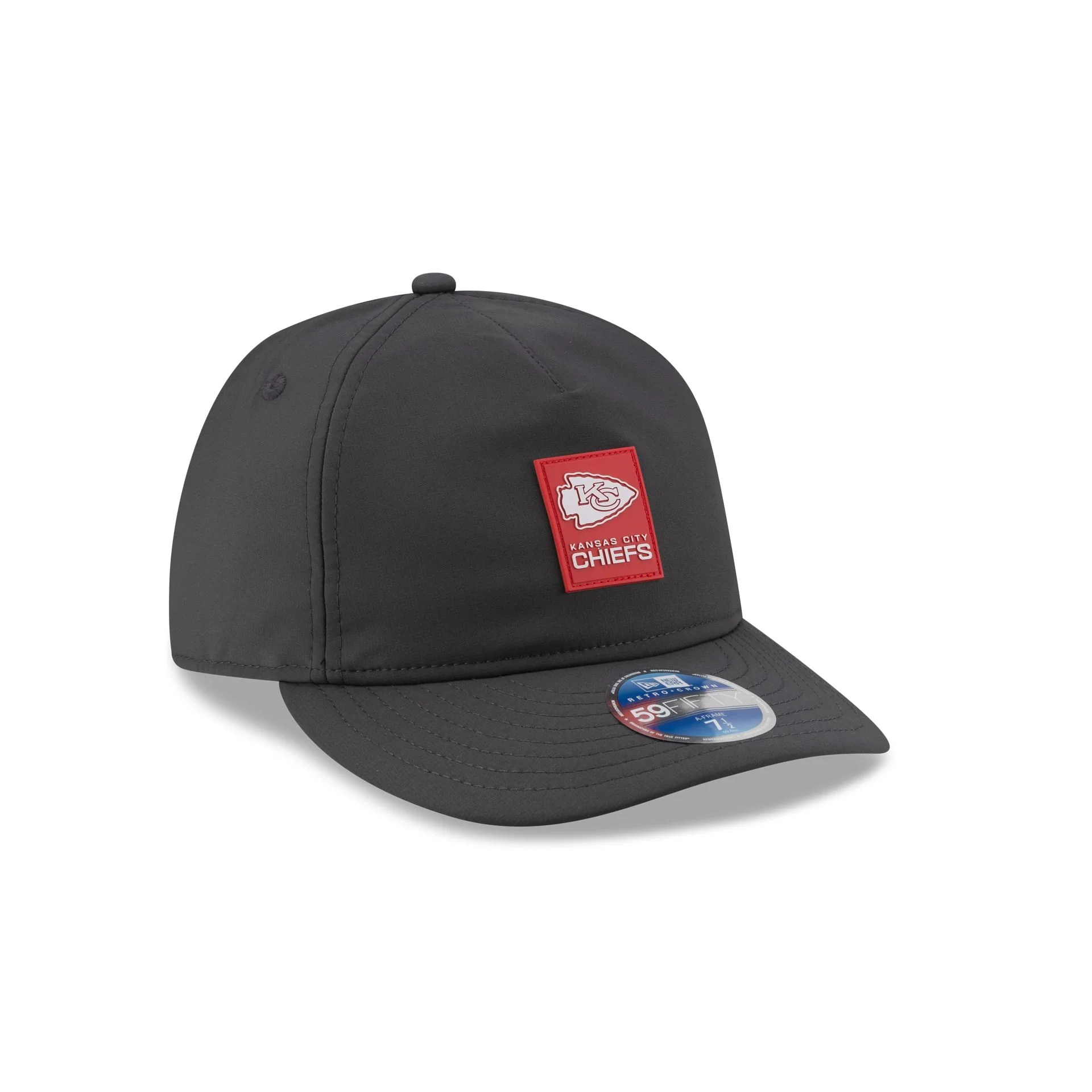 Kansas City Chiefs 2025 Sideline Cold Weather Steel Clouds Retro Crown 59FIFTY A-Frame Fitted Hat - Image 6