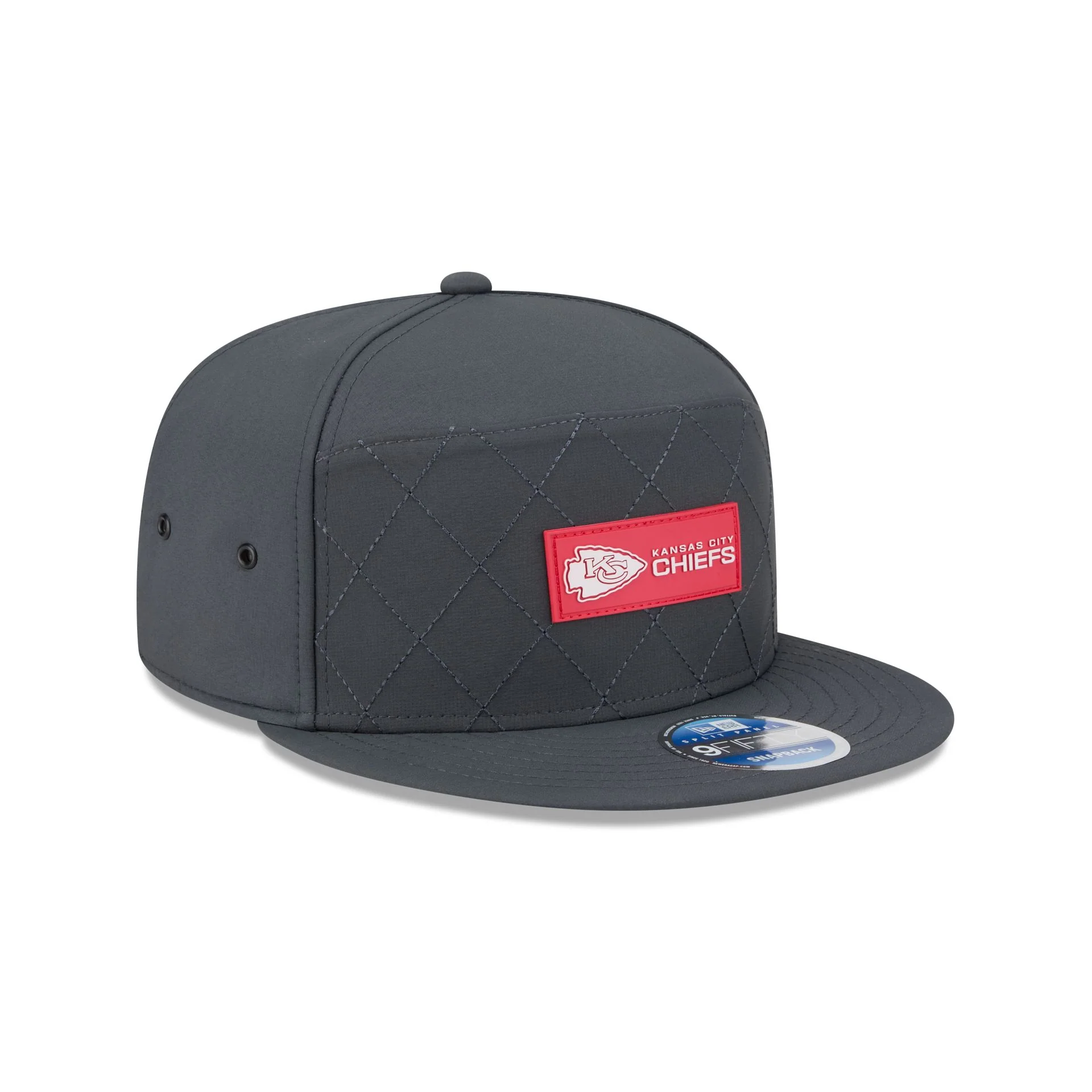 Kansas City Chiefs 2025 Sideline Cold Weather Steel Clouds Split Panel 9FIFTY Snapback Hat - Image 3