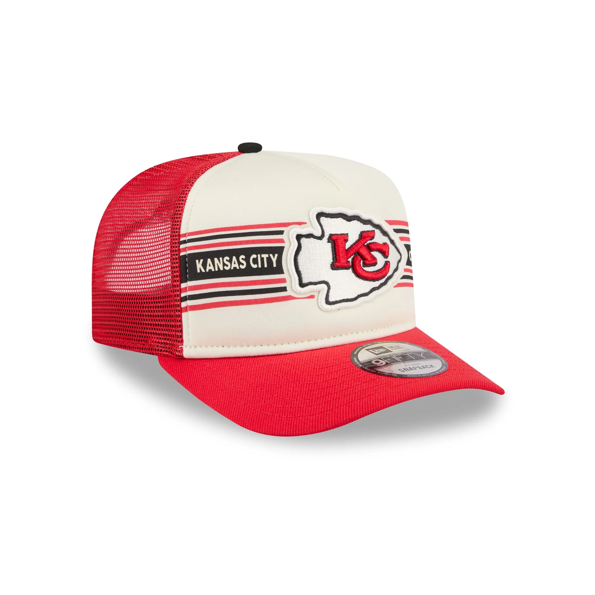 Kansas City Chiefs Banner 9FIFTY A-Frame Trucker Hat - Image 3