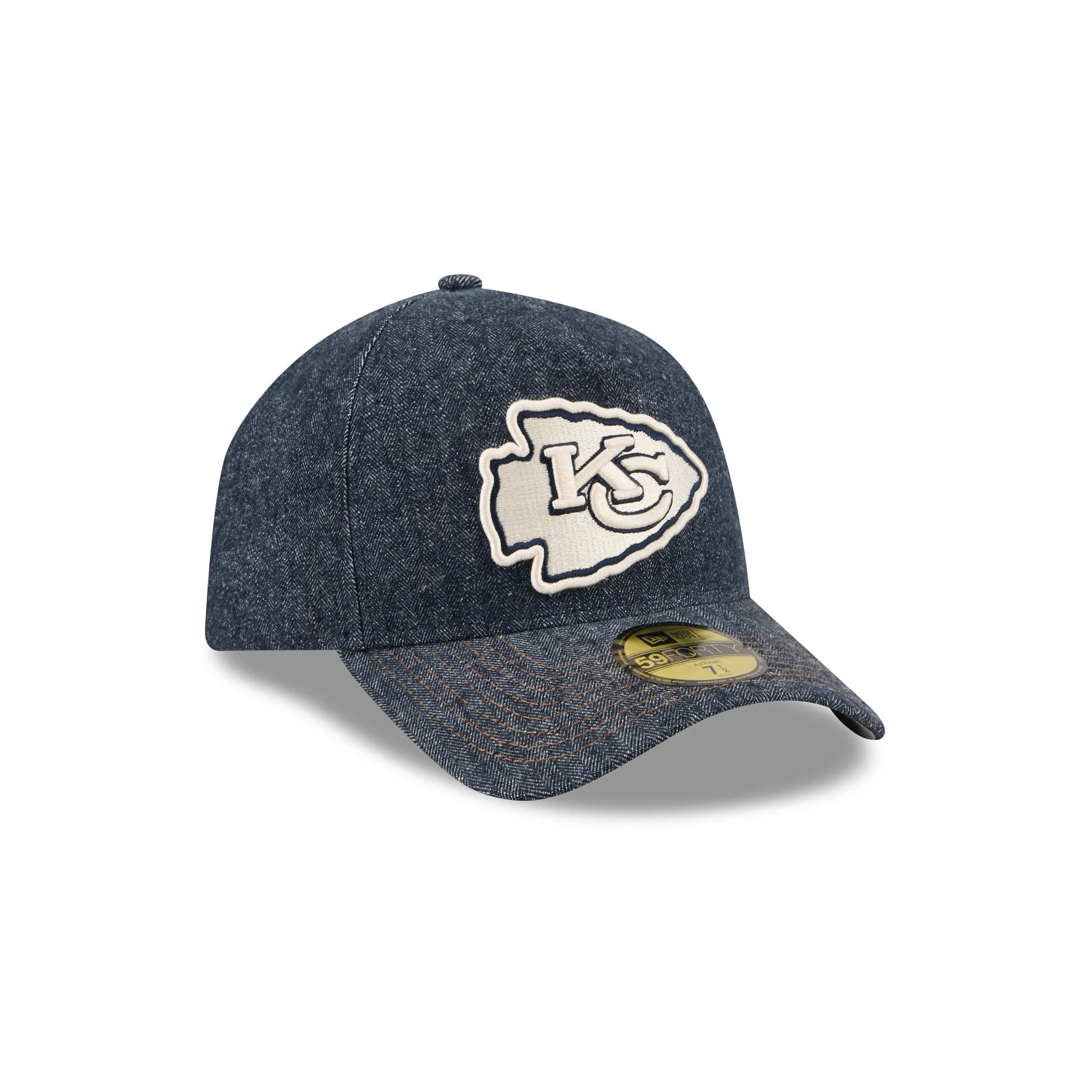 Kansas City Chiefs Denim 59FORTY A-Frame Fitted Hat - Image 3