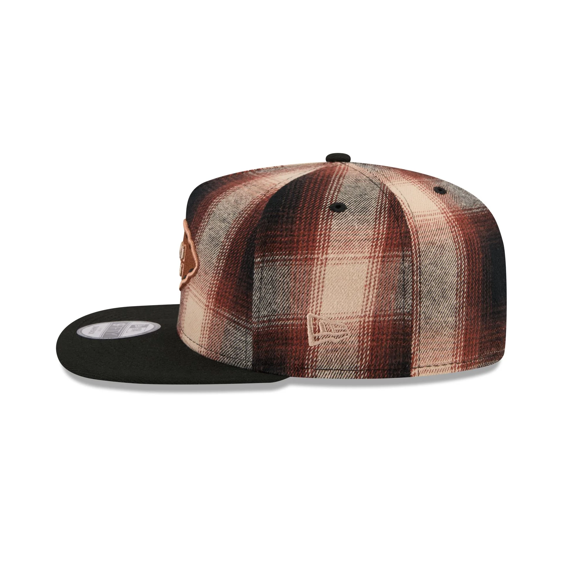 Kansas City Chiefs Grunge Plaid 9FIFTY A-Frame Adjustable Hat - Image 4