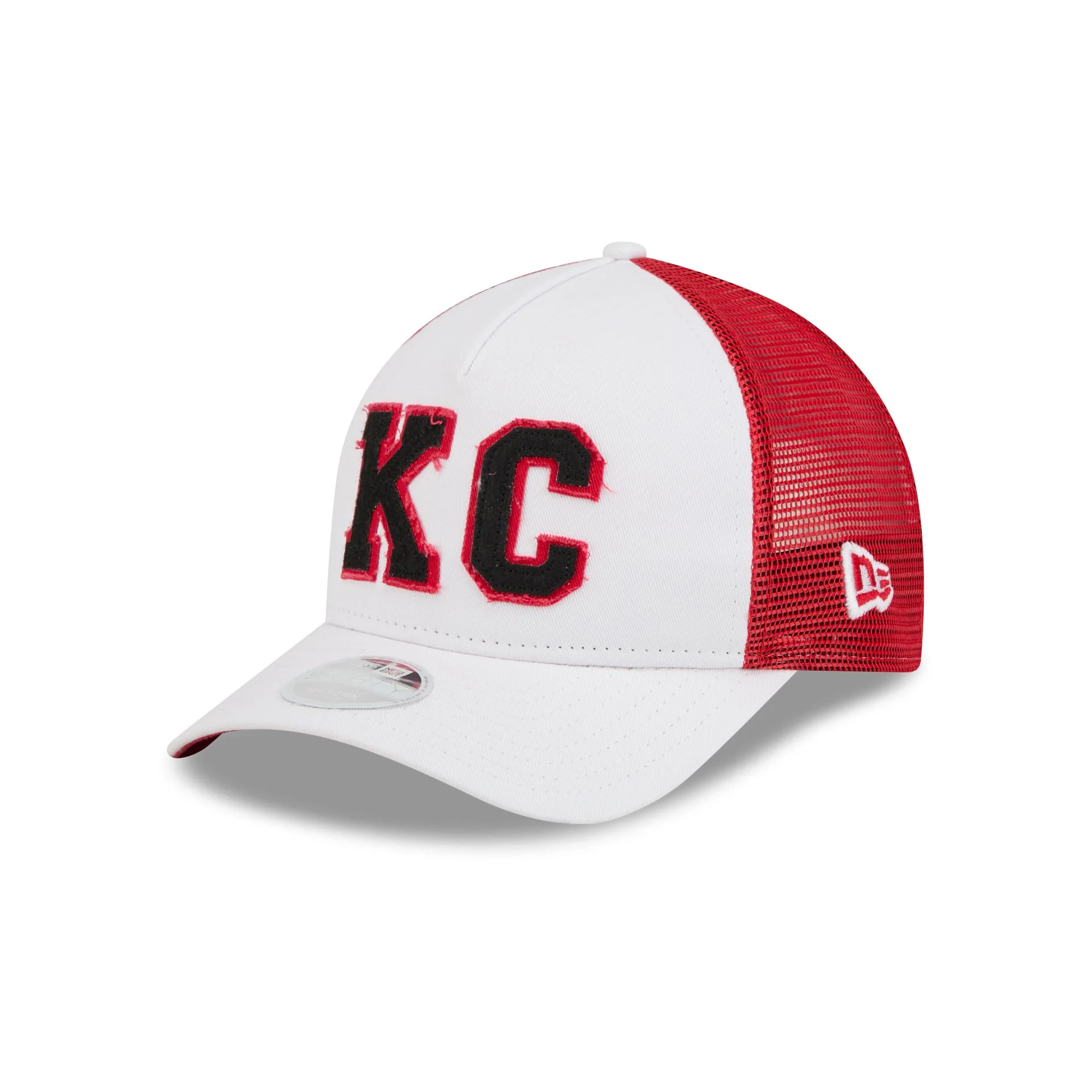 Kansas City Chiefs Optic White Felt Logo Women's 9FORTY M-Crown A-Frame Trucker Hat - Image 3