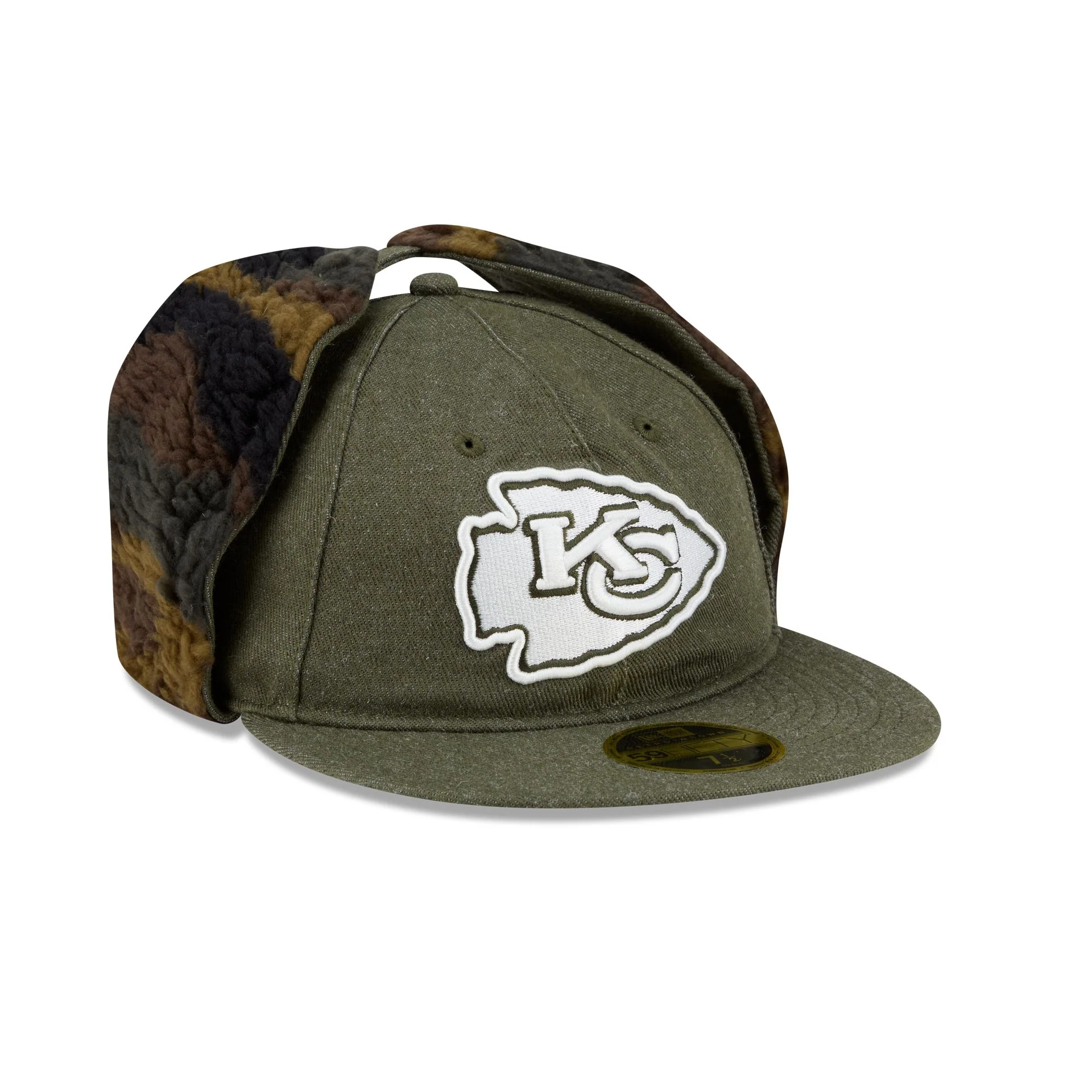 Kansas City Chiefs Three Looms Cotton Twill Camo Retro Crown Dog Ear 59FIFTY Fitted Hat - Image 3