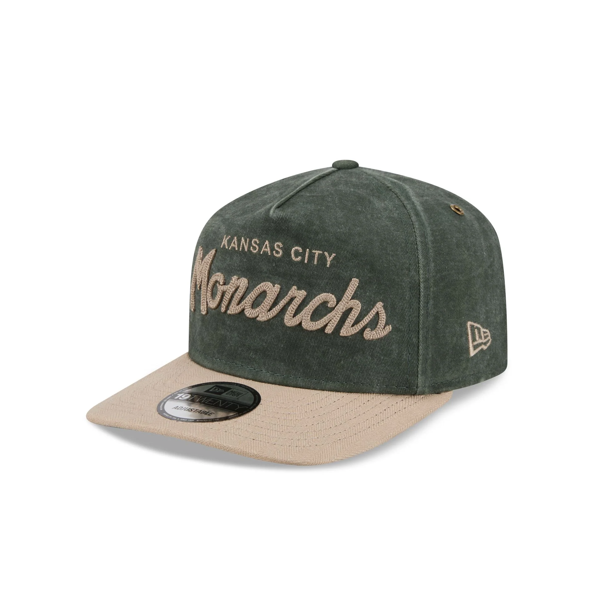 Kansas City Monarchs Chainstitch Dark Green 19TWENTY Adjustable Hat - Image 3