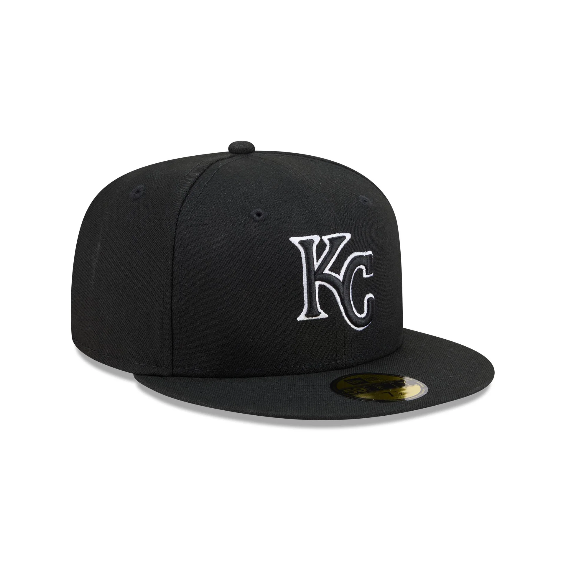 Kansas City Royals Black and White Basic 59FIFTY Fitted Hat - Image 3
