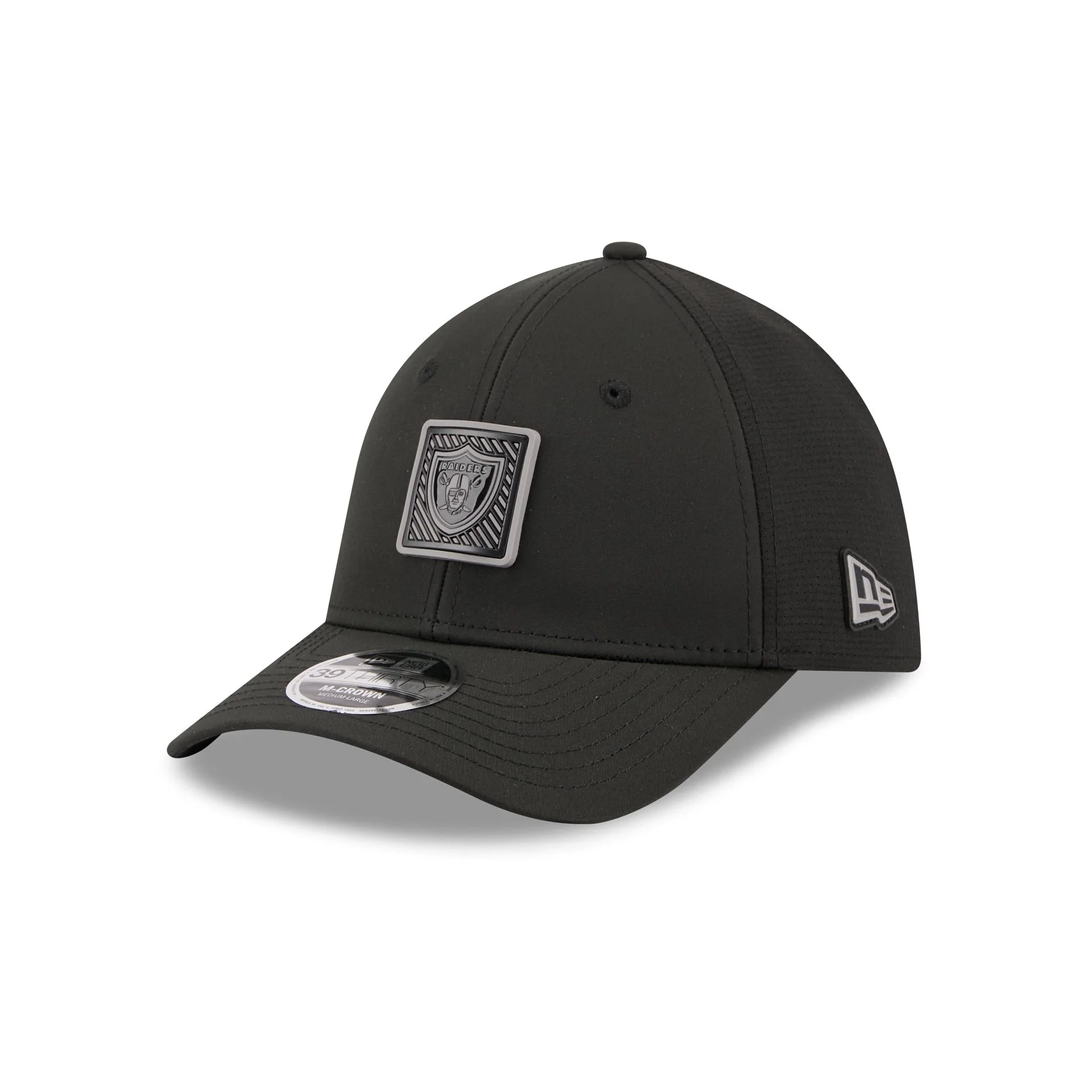 Las Vegas Raiders 2026 Training Black 39THIRTY M-Crown Stretch-Fit Hat - Image 3