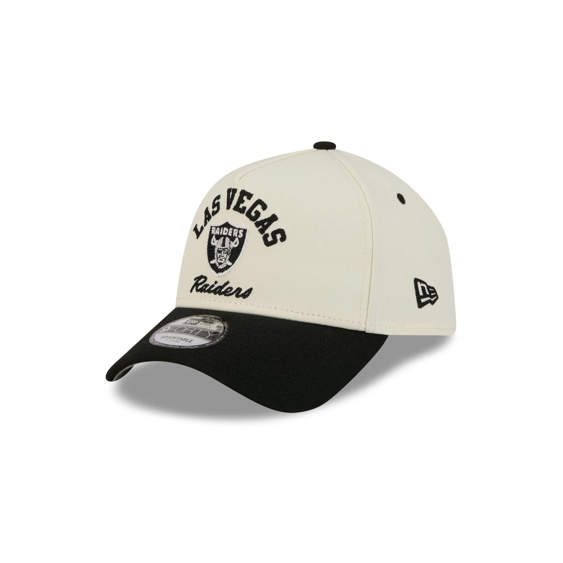 Las Vegas Raiders Chrome White Arched 9FORTY A-Frame Snapback Hat - Image 3