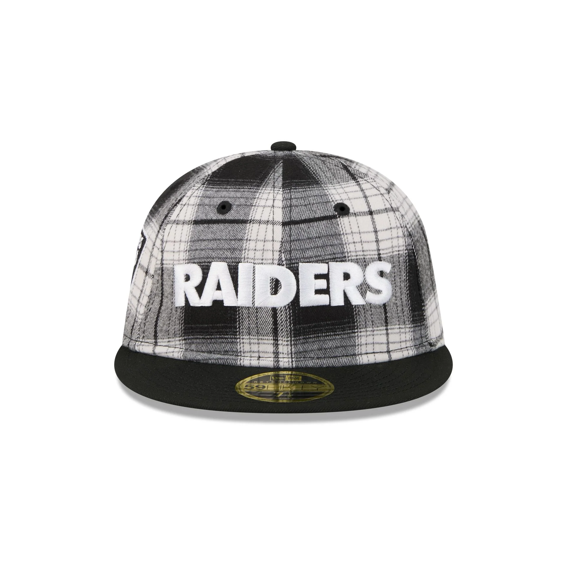 Las Vegas Raiders Grunge Plaid Retro Crown 59FIFTY Fitted Hat - Image 2