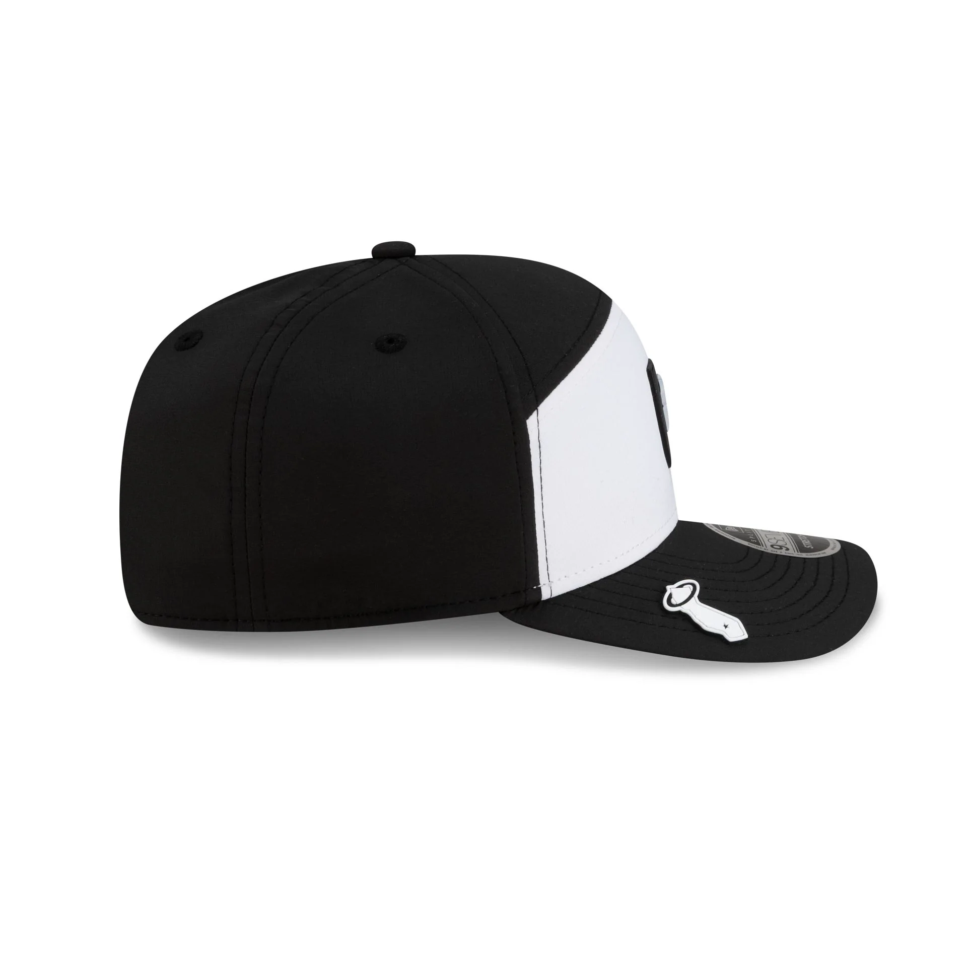 Los Angeles Angels 2026 Clubhouse Black & White Split Panel 9SEVENTY Stretch-Snap Hat - Image 4