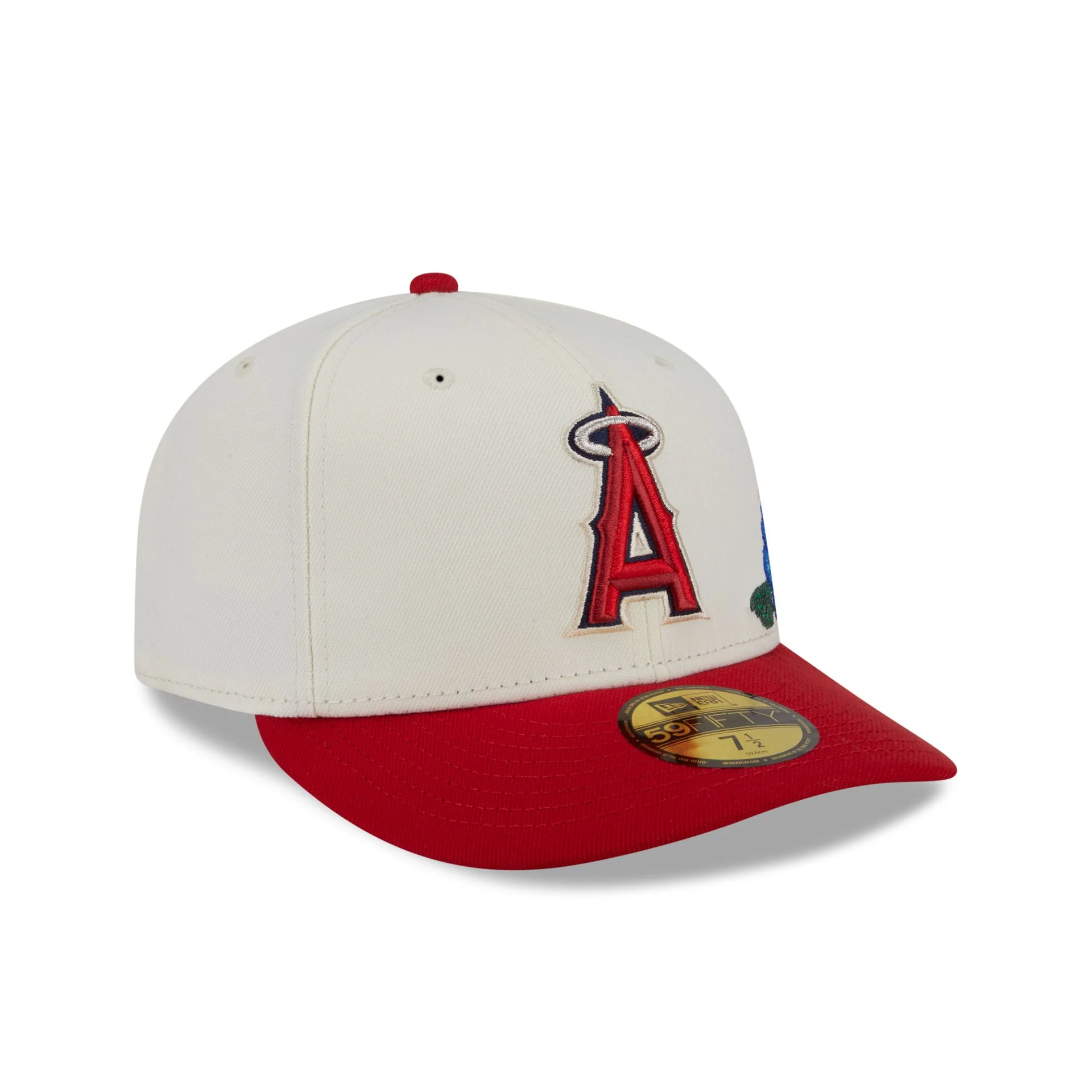 Los Angeles Angels Tonal Florals White 59FIFTY Fitted Hat - Image 3