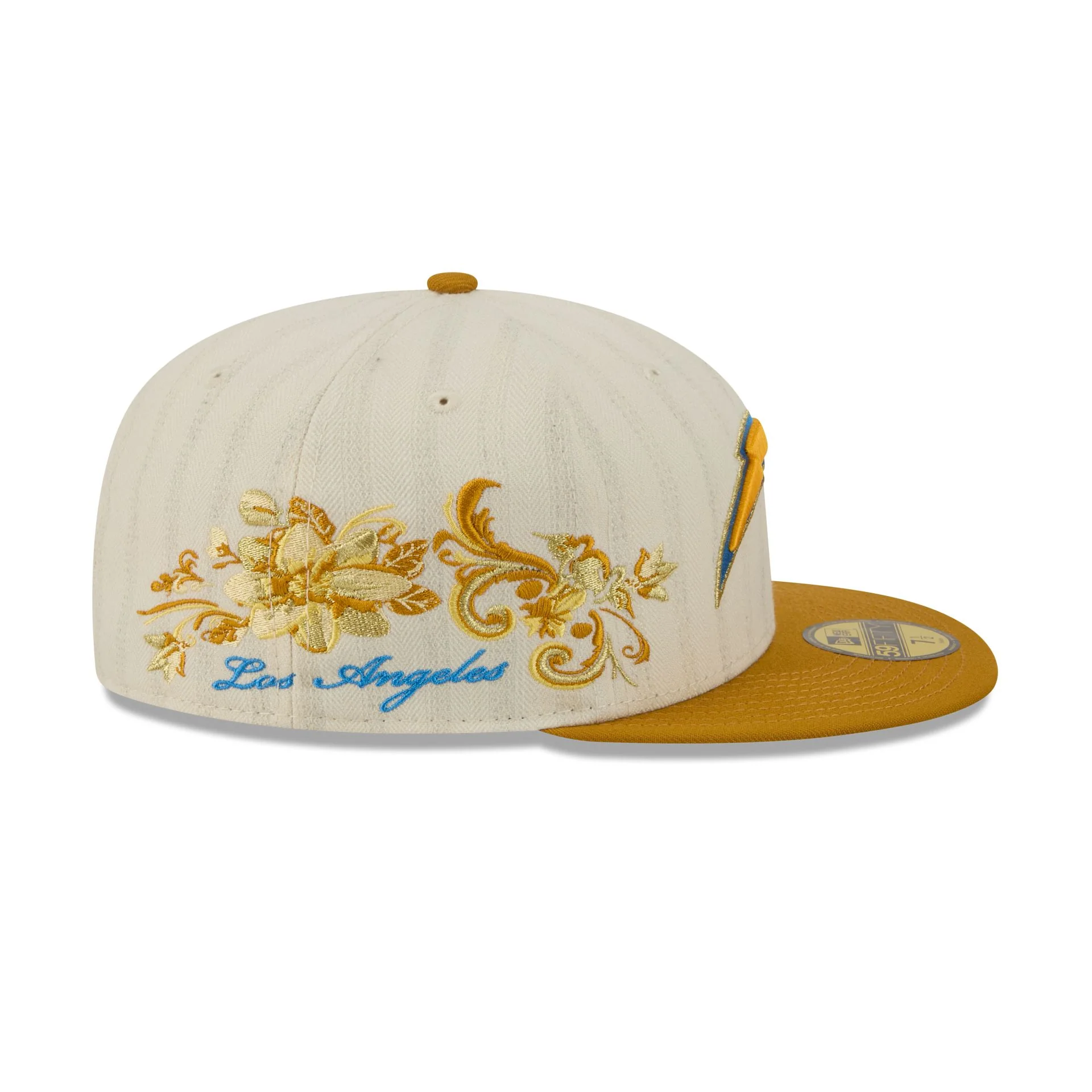Los Angeles Chargers Chrome Herringbone 59FIFTY Fitted Hat - Image 4