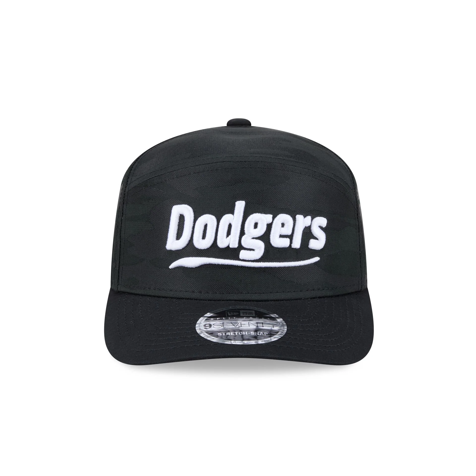 Los Angeles Dodgers Black Camo Split Panel 9SEVENTY Stretch-Snap Hat - Image 2