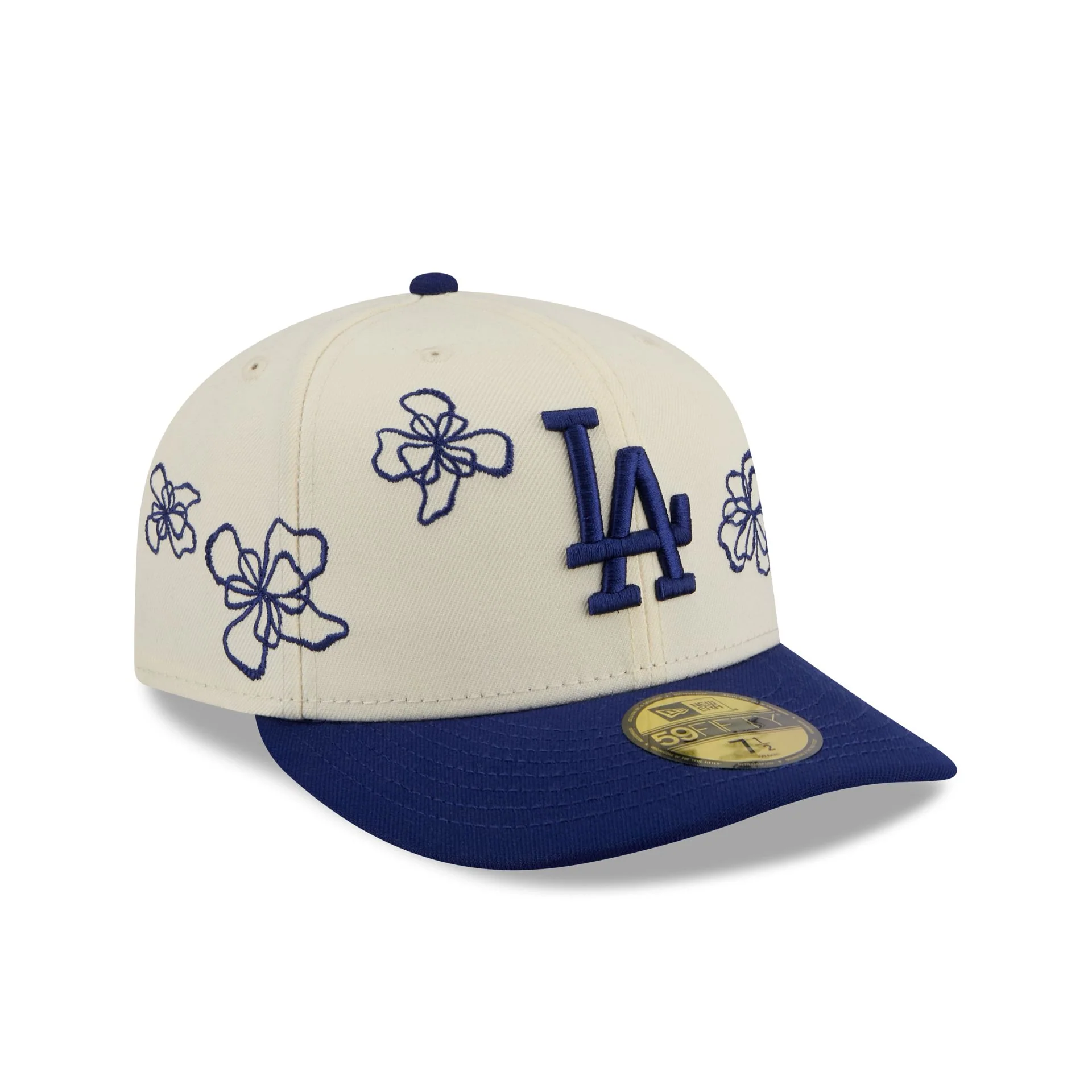 Los Angeles Dodgers Floral Outline 59FIFTY Fitted Hat - Image 3