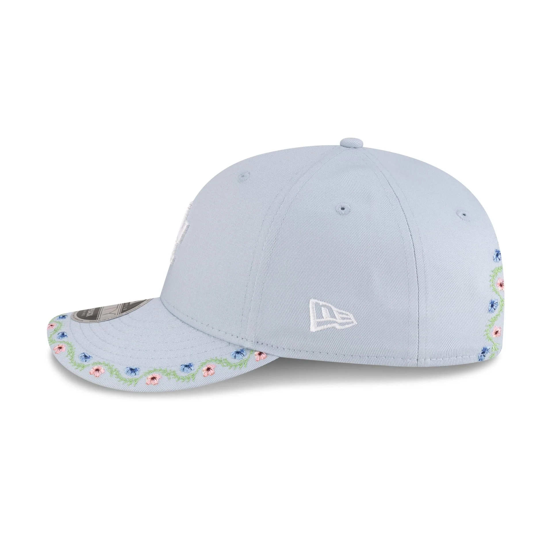 Los Angeles Dodgers Floral Pastel Blue Low Profile 9FIFTY Snapback Hat - Image 4