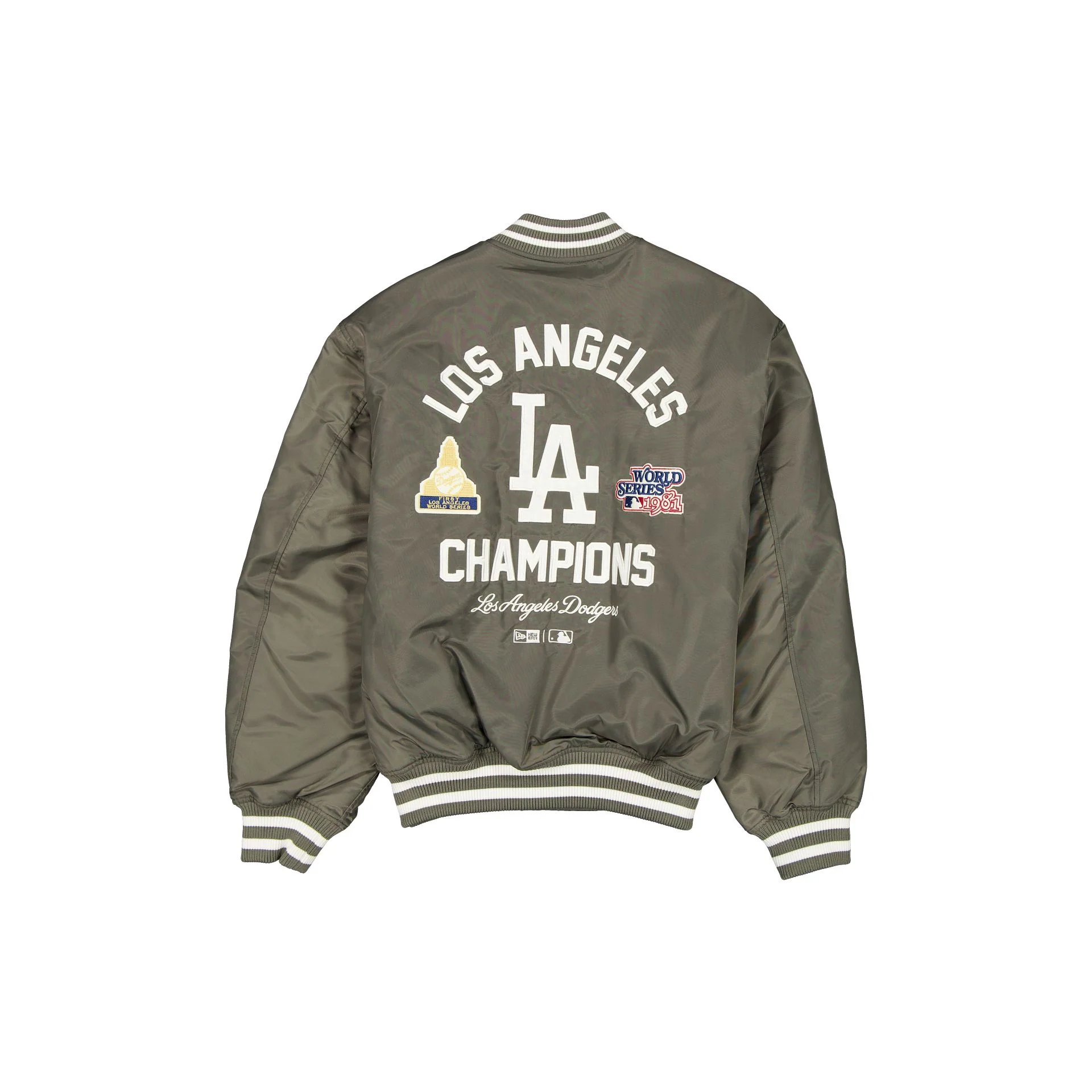 Los Angeles Dodgers Nylon Gray Stadium Jacket - Image 2