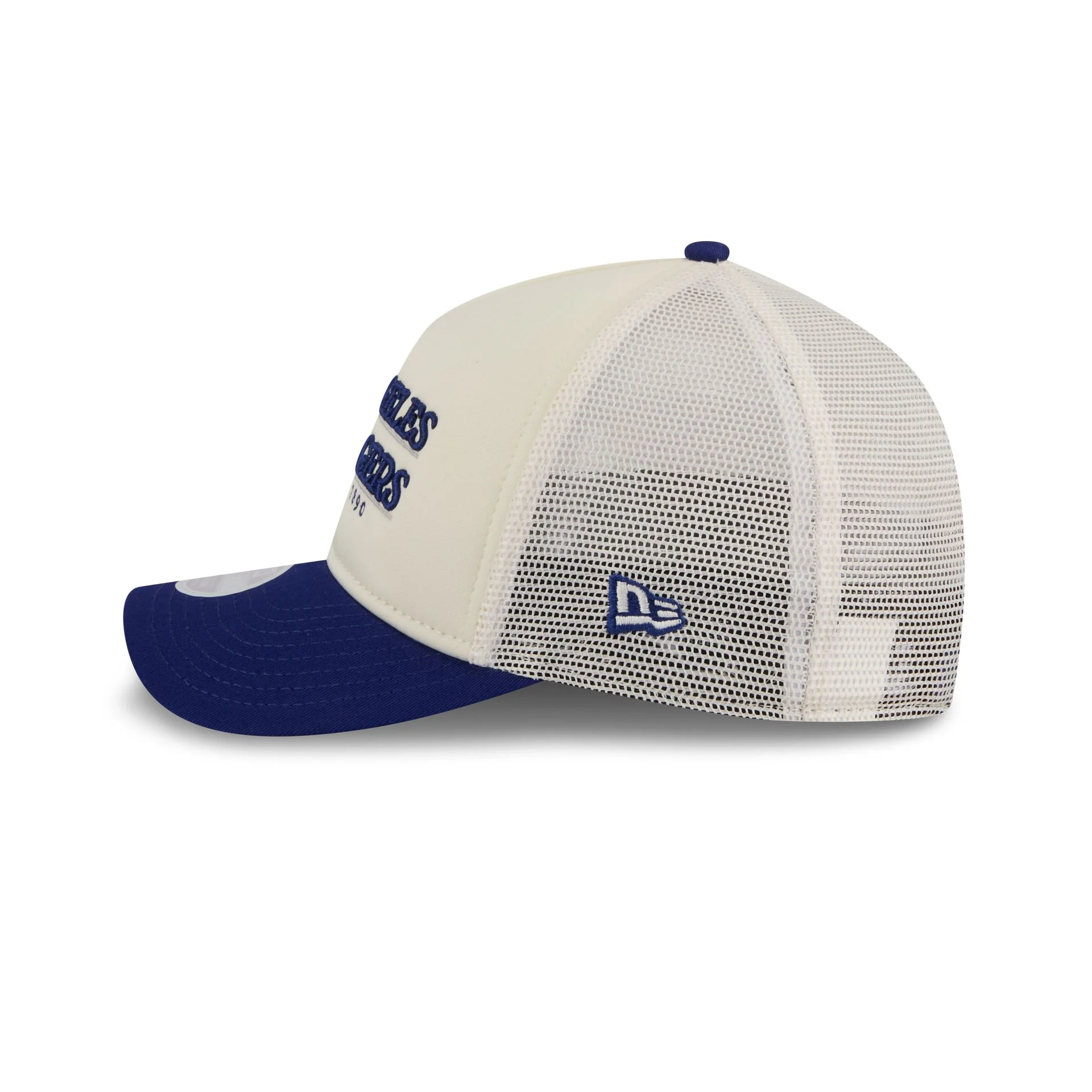 Los Angeles Dodgers Retro Chrome Women's White 9FORTY M-Crown A-Frame Trucker Hat - Image 4