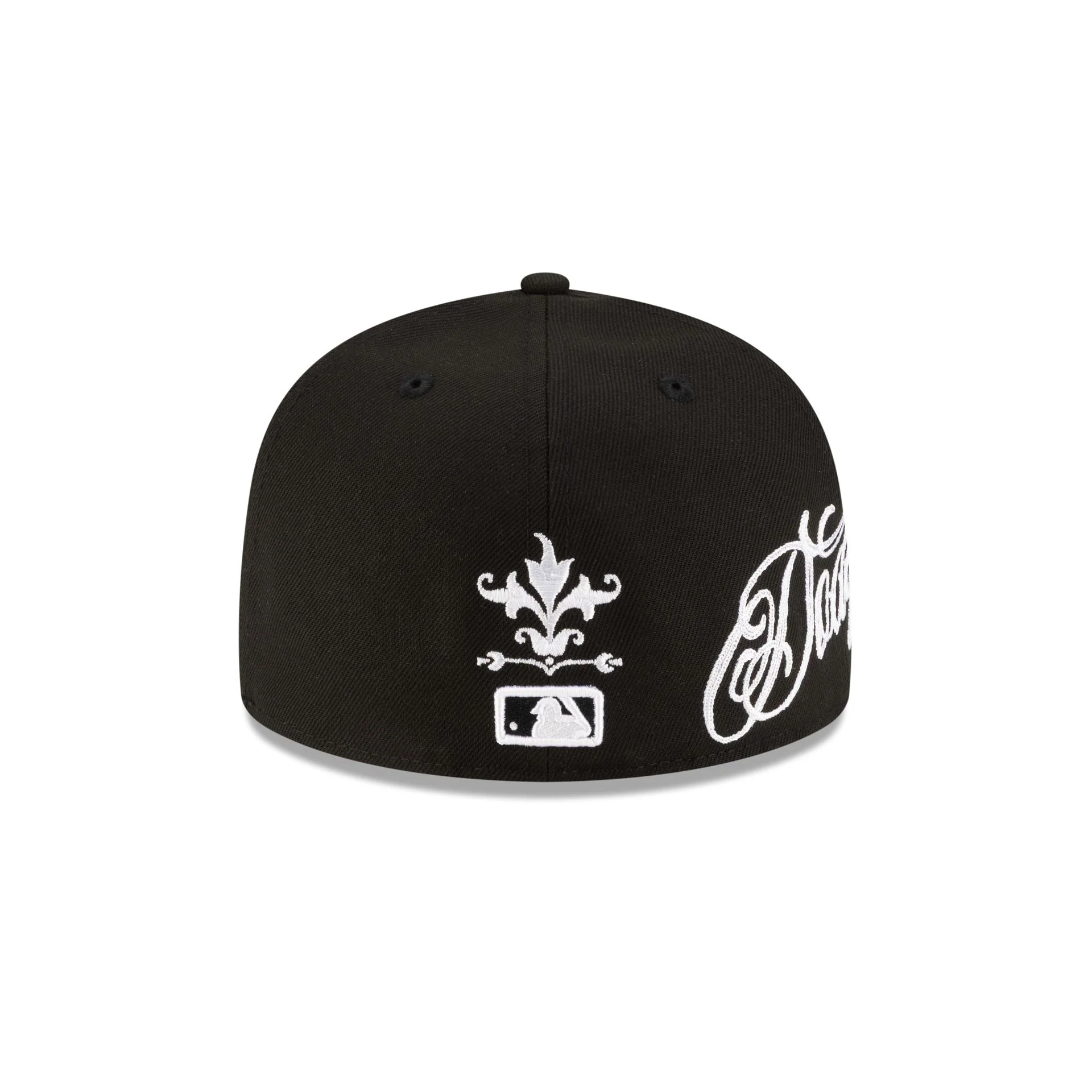 Los Angeles Dodgers Script Black and White 59FIFTY Fitted Hat - Image 6