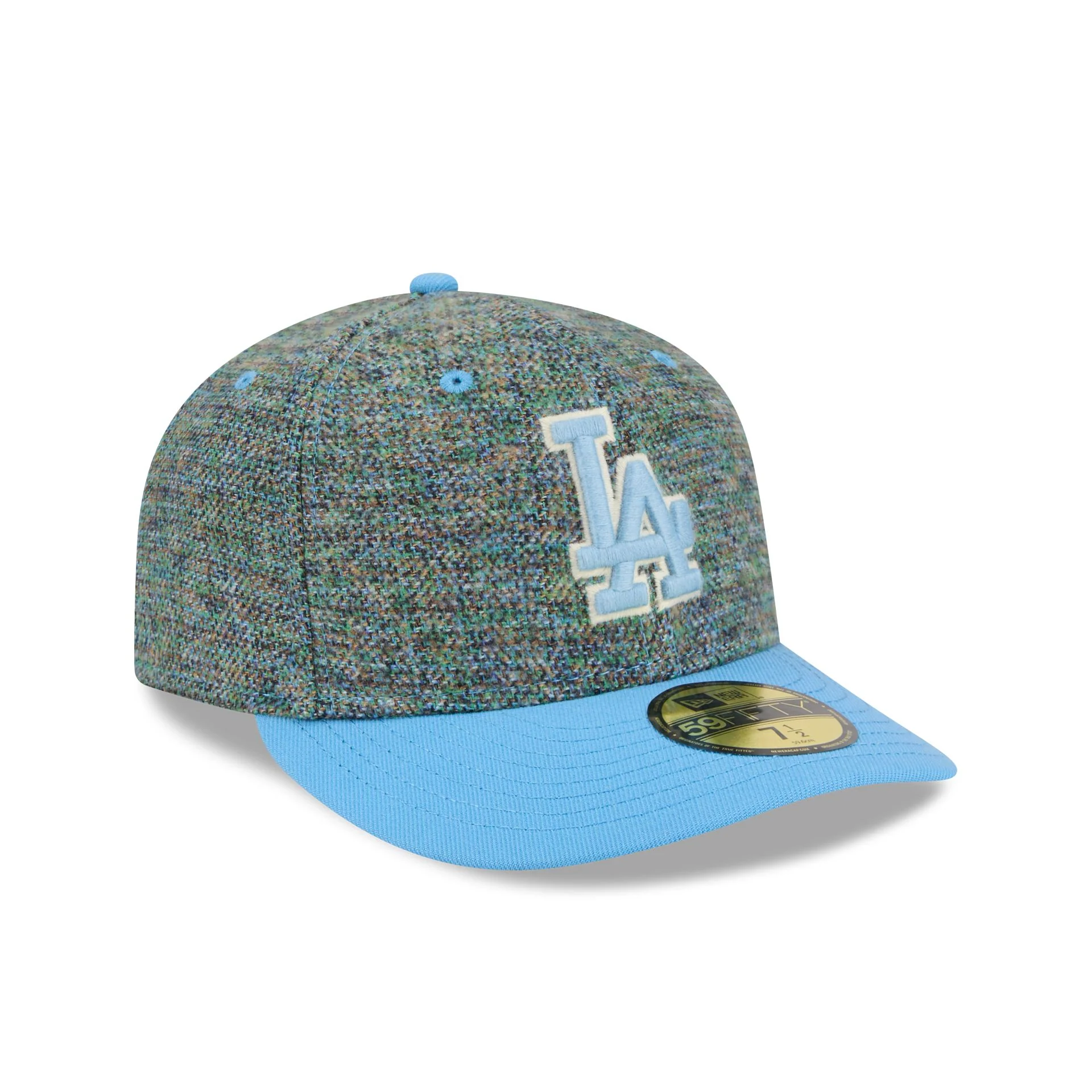 Los Angeles Dodgers Three Looms Tweedy Cotton Radiant Blue 59FIFTY Fitted Hat - Image 3