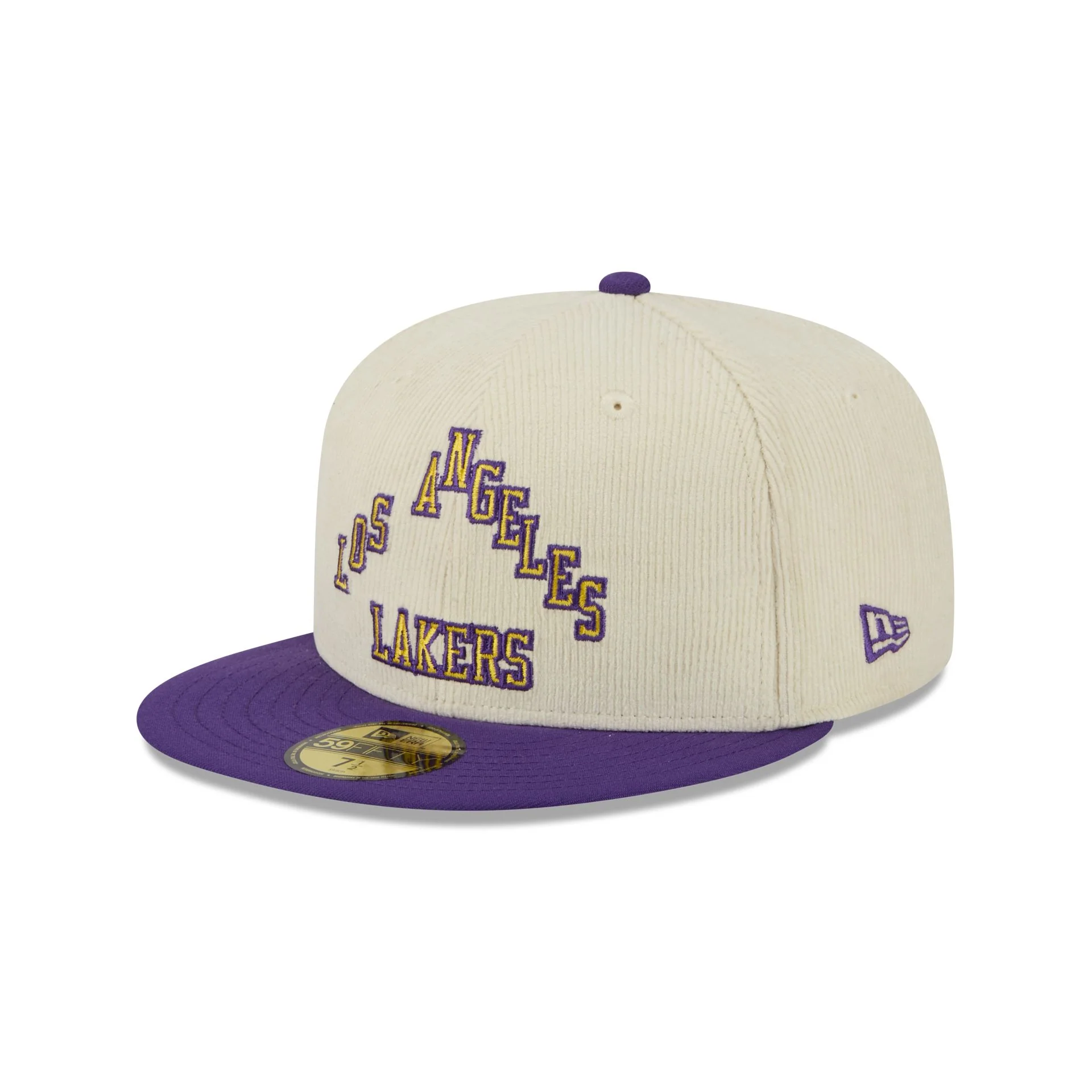 Los Angeles Lakers 2025 City Edition Chrome White Corduroy 59FIFTY Fitted Hat - Image 3