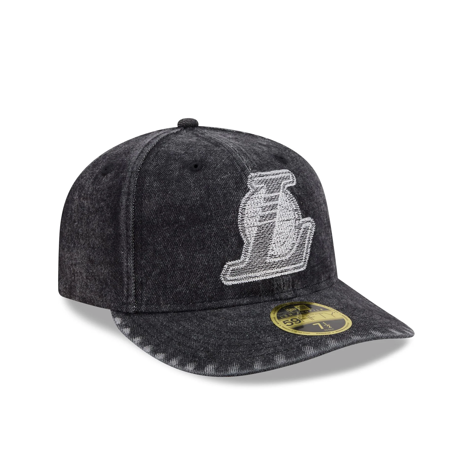 Los Angeles Lakers Black Denim Low Profile 59FIFTY Fitted Hat - Image 3