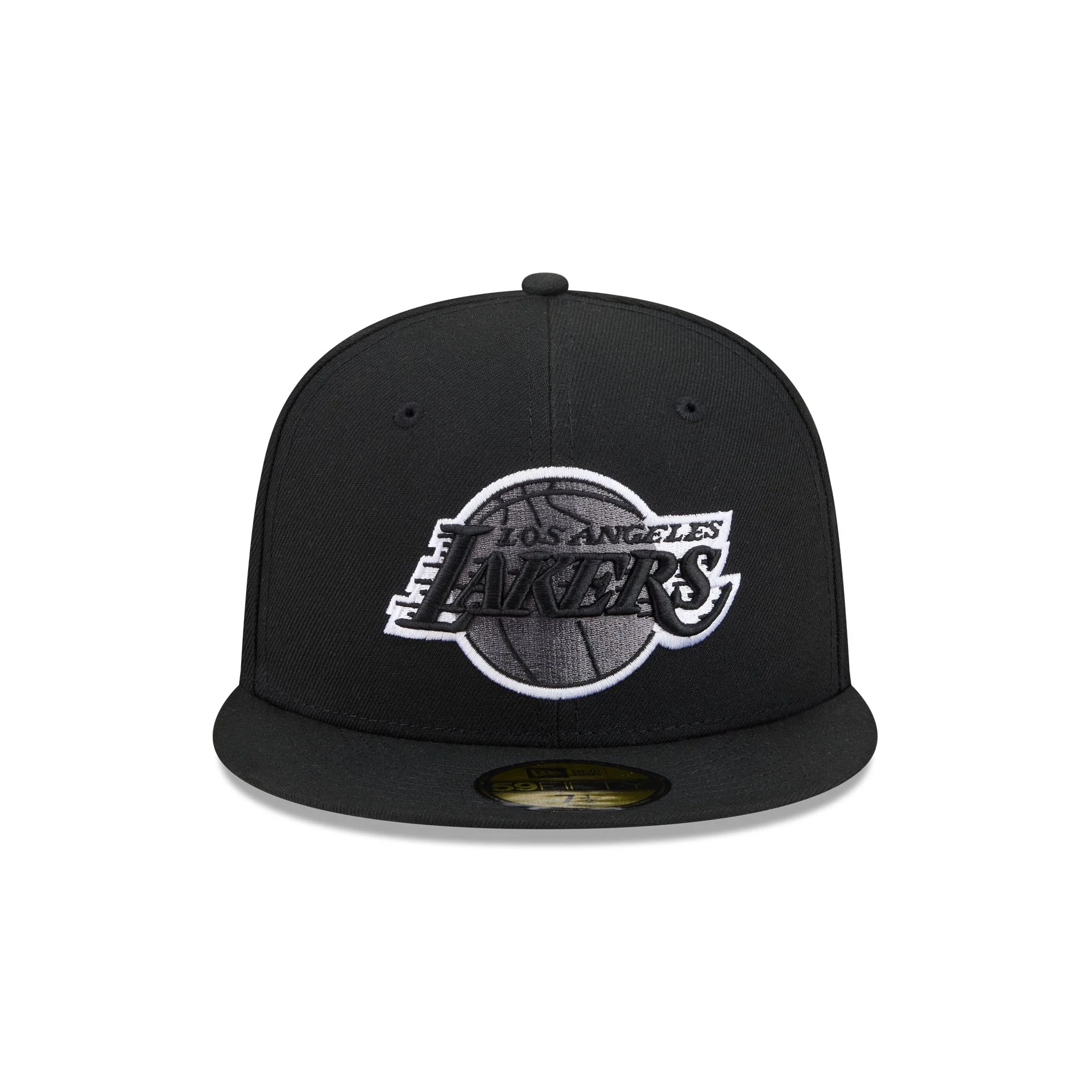 Los Angeles Lakers Black and White Basic 59FIFTY Fitted Hat - Image 2