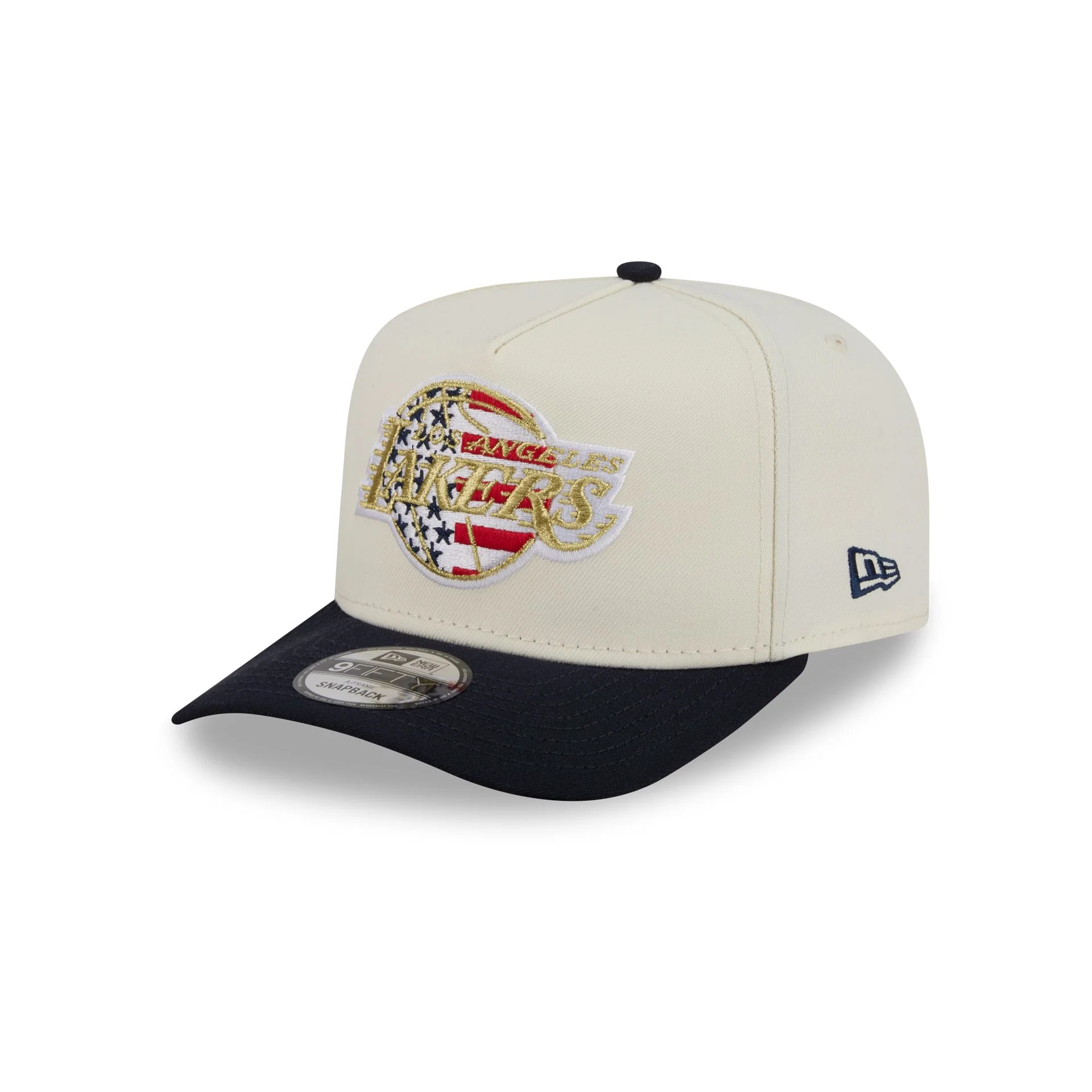 Los Angeles Lakers Chrome White Stars and Stripes 9FIFTY A-Frame Snapback Hat - Image 3