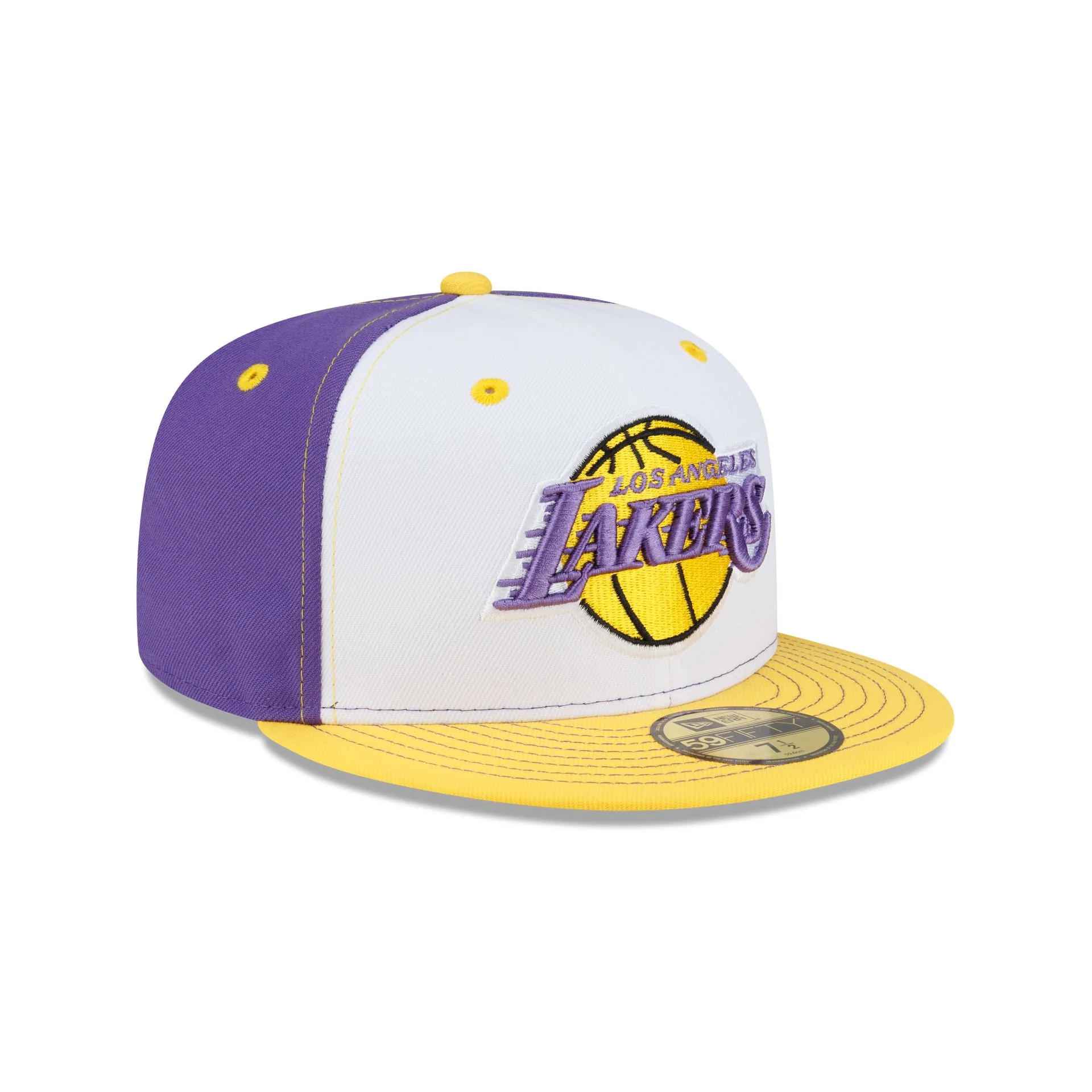 Los Angeles Lakers Hardwood Classics 2000s White Stitch 59FIFTY Fitted Hat - Image 3