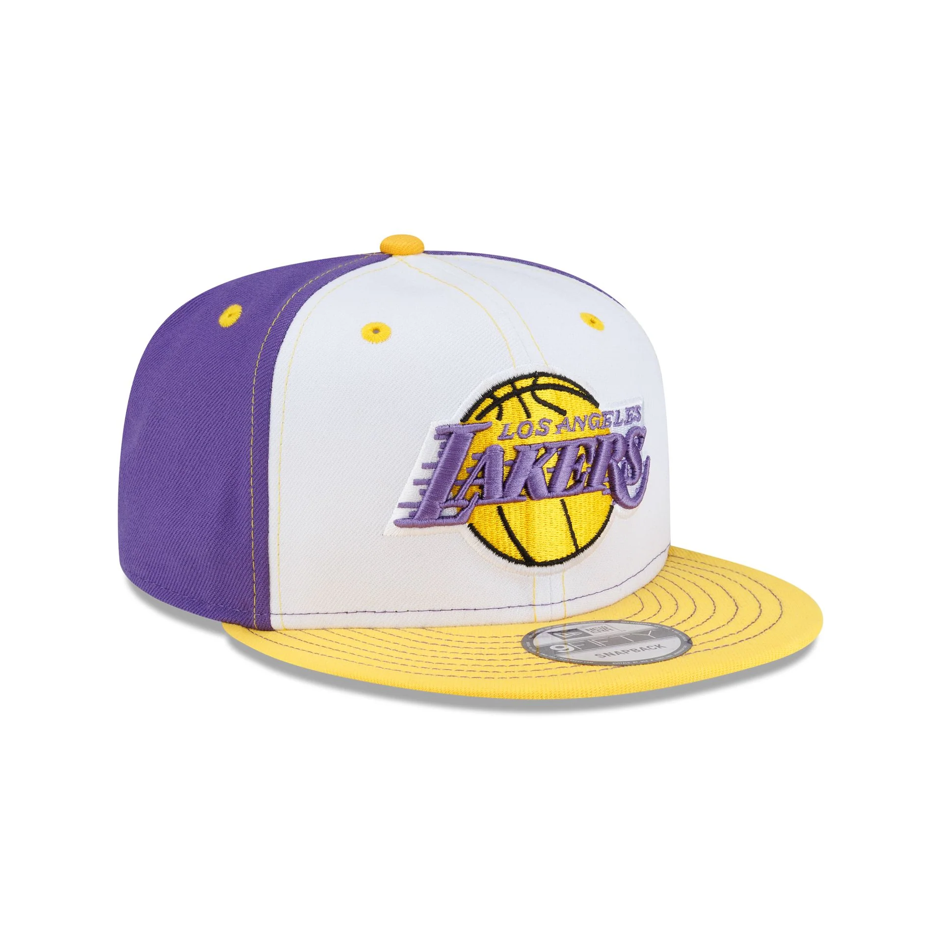 Los Angeles Lakers Hardwood Classics 2000s White Stitch 9FIFTY Snapback Hat - Image 3