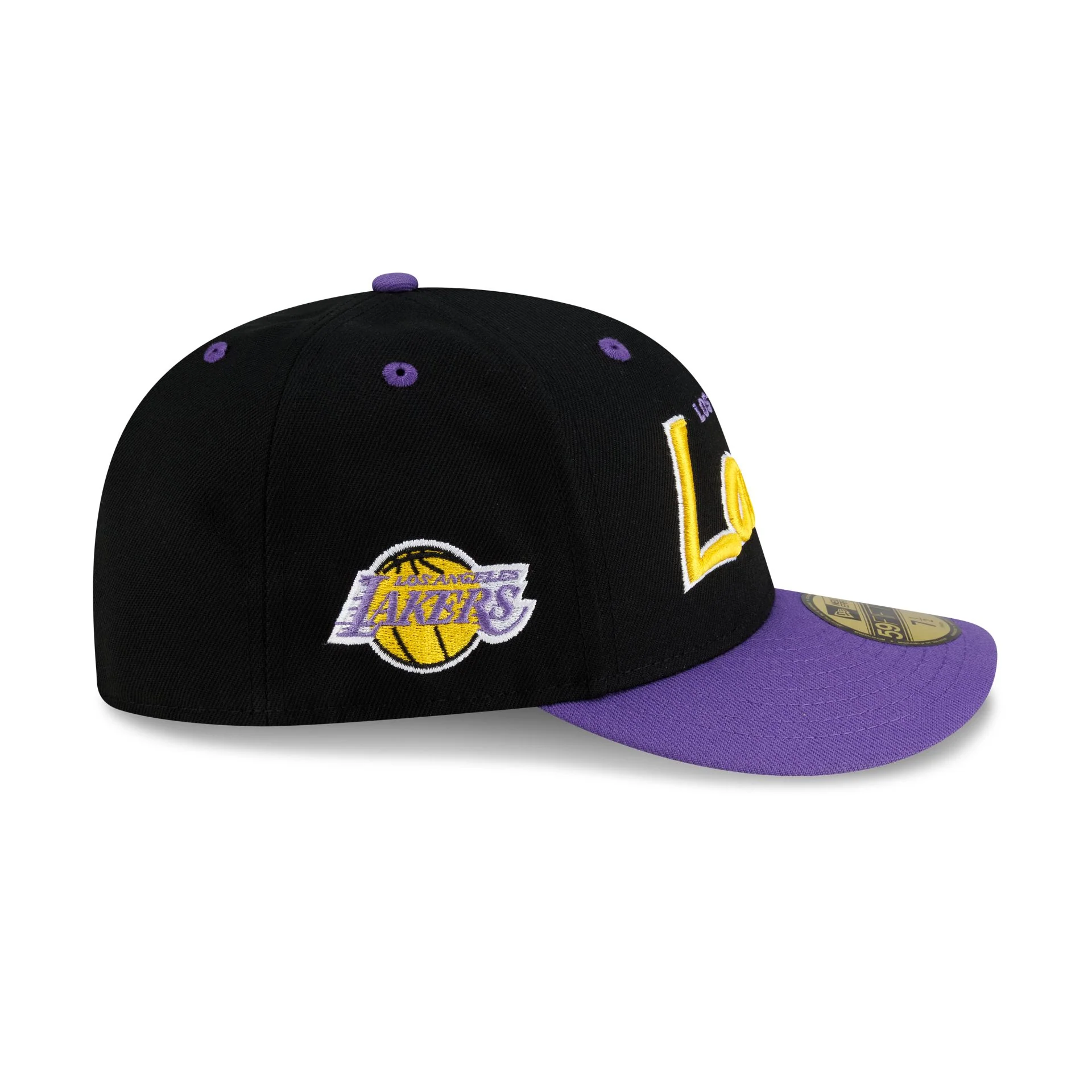 Los Angeles Lakers Hardwood Classics 90s Script 59FIFTY Fitted Hat - Image 4