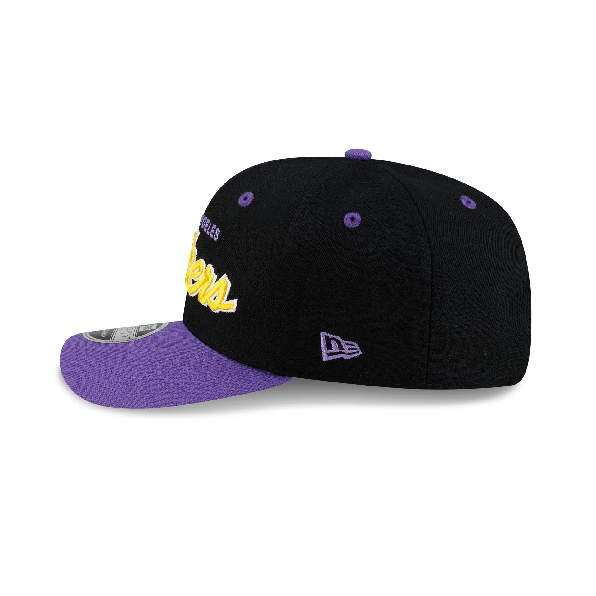 Los Angeles Lakers Hardwood Classics 90s Script 9SEVENTY Stretch-Snap Hat - Image 5
