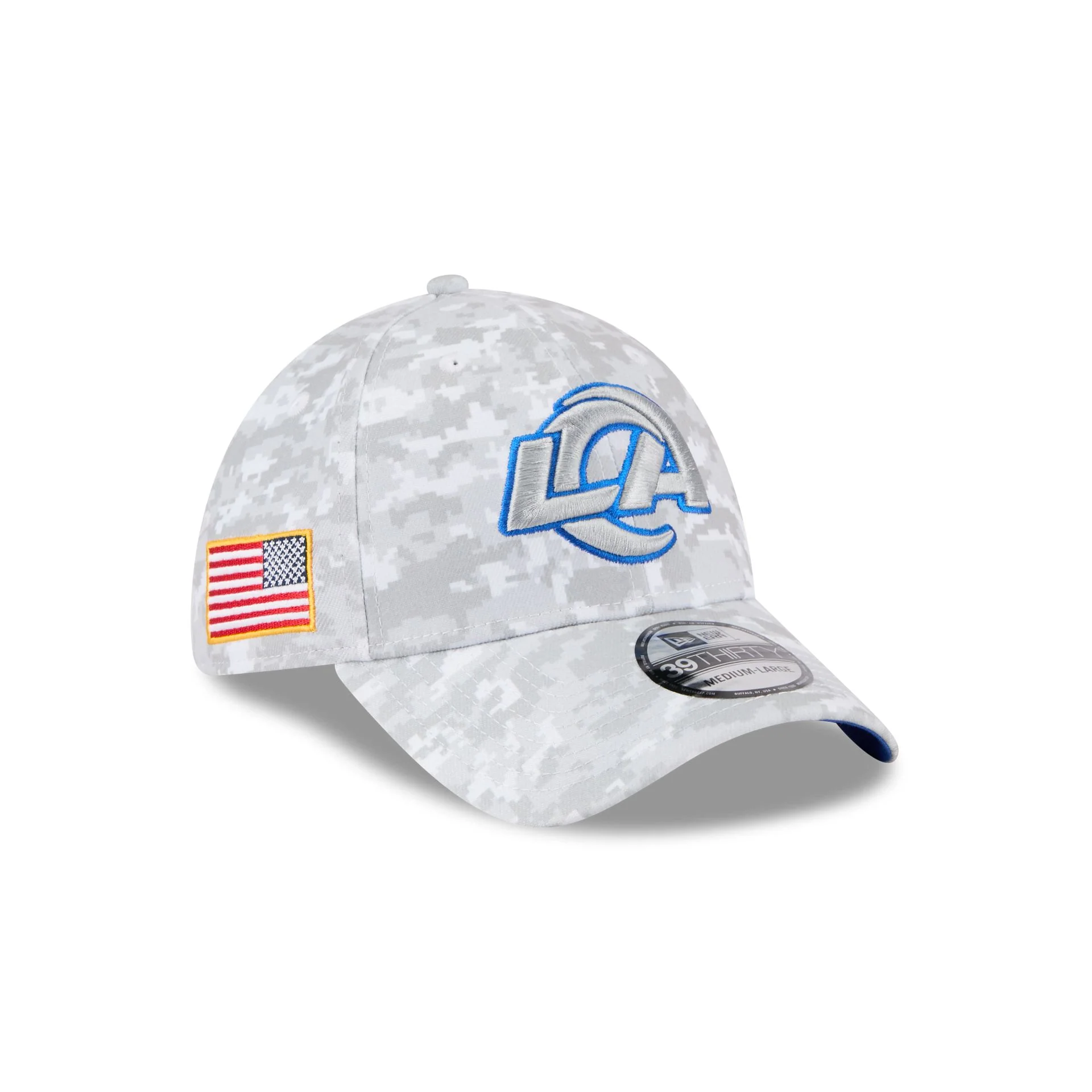 Los Angeles Rams 2025 Salute to Service Fan Gear 39THIRTY Stretch Fit Hat