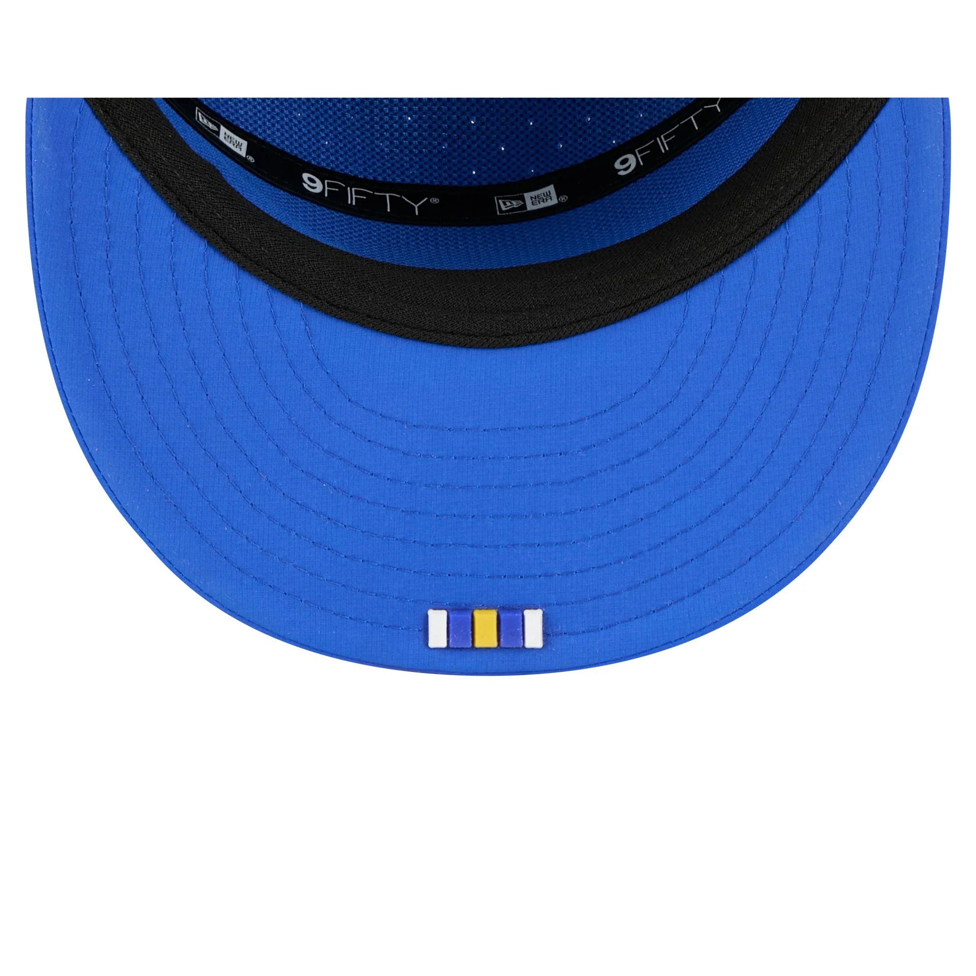 Los Angeles Rams 2025 Sideline Hot Weather Split Panel 9FIFTY Snapback Hat - Image 7