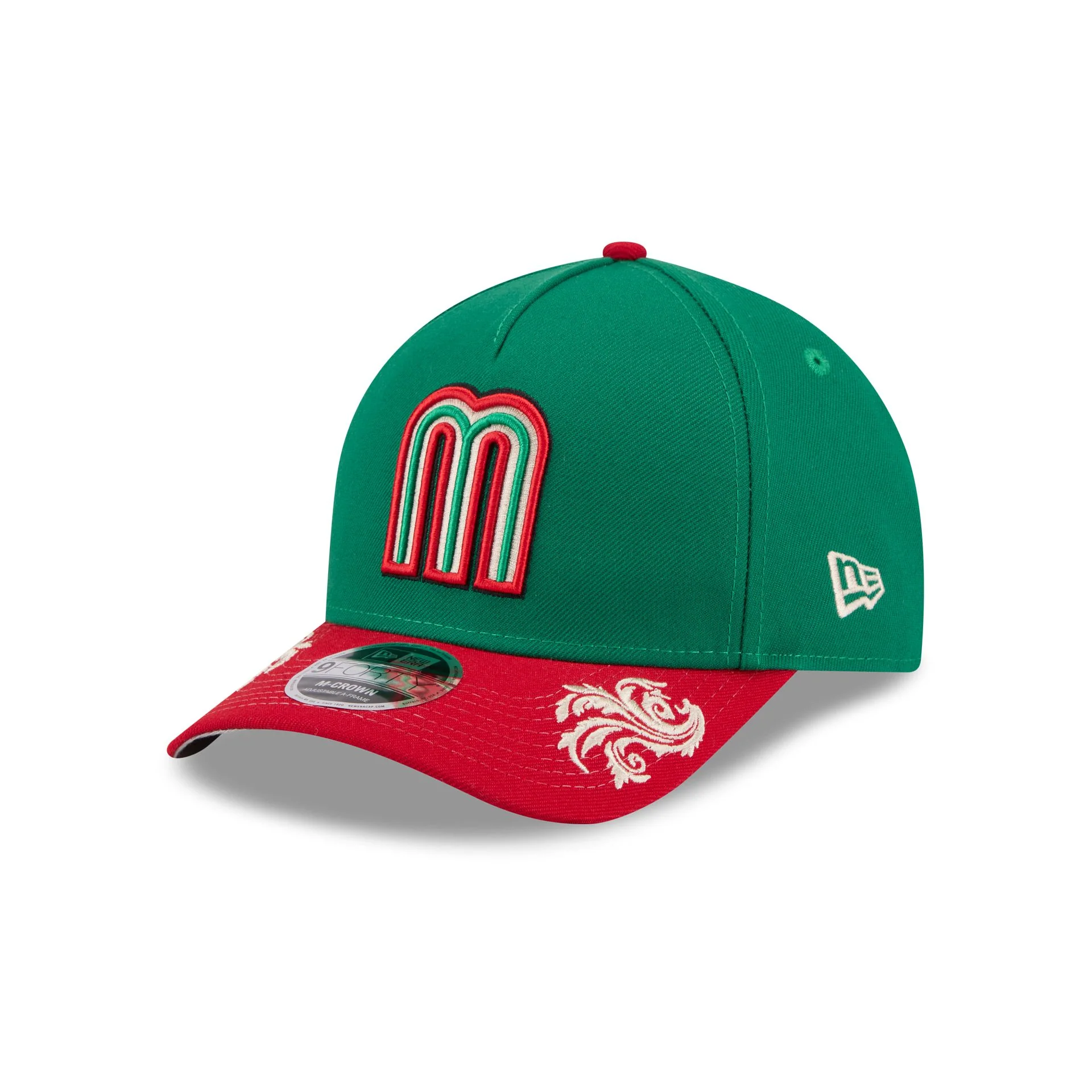 Mexico Baseball Script 9FORTY M-Crown A-Frame Snapback Hat - Image 3