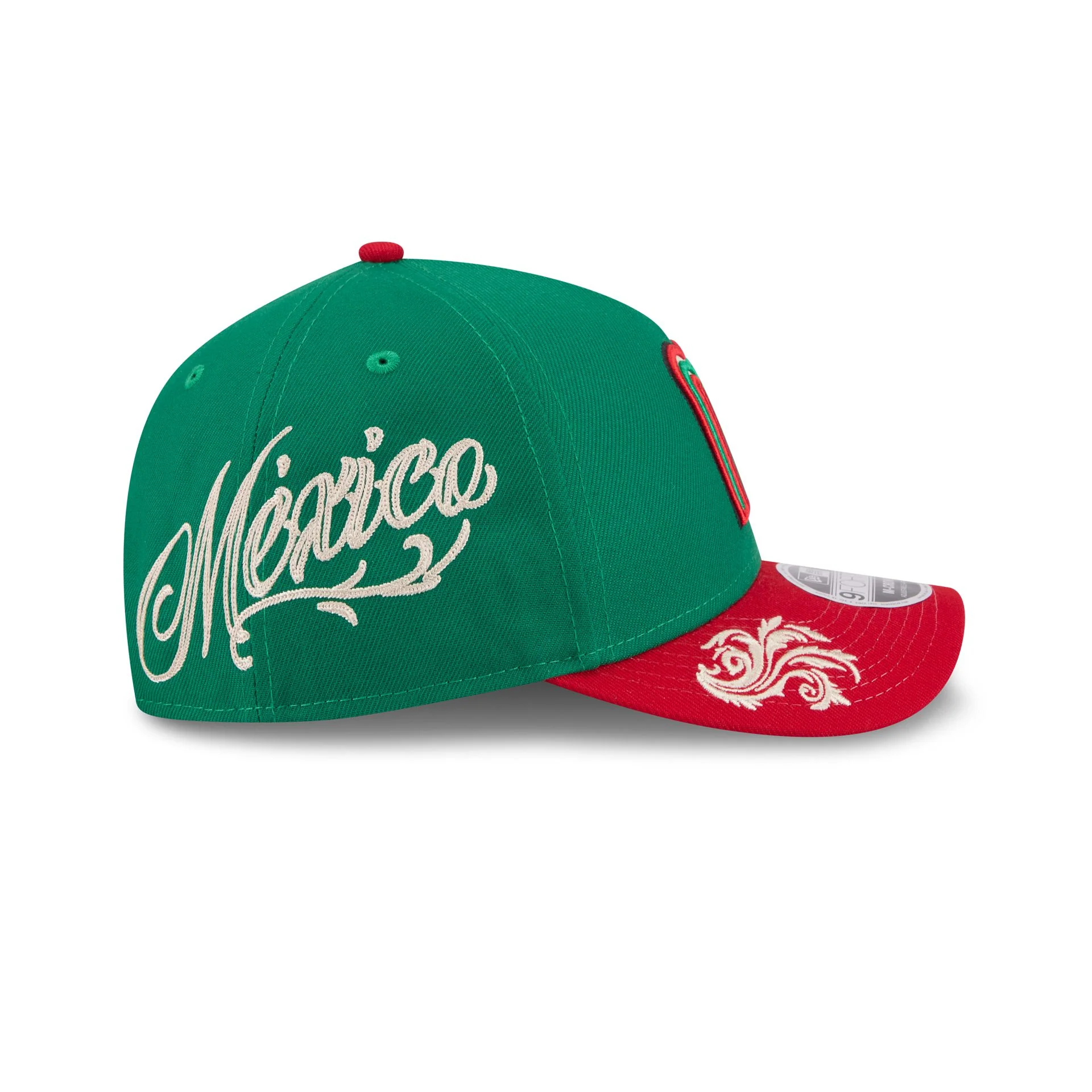 Mexico Baseball Script 9FORTY M-Crown A-Frame Snapback Hat - Image 4