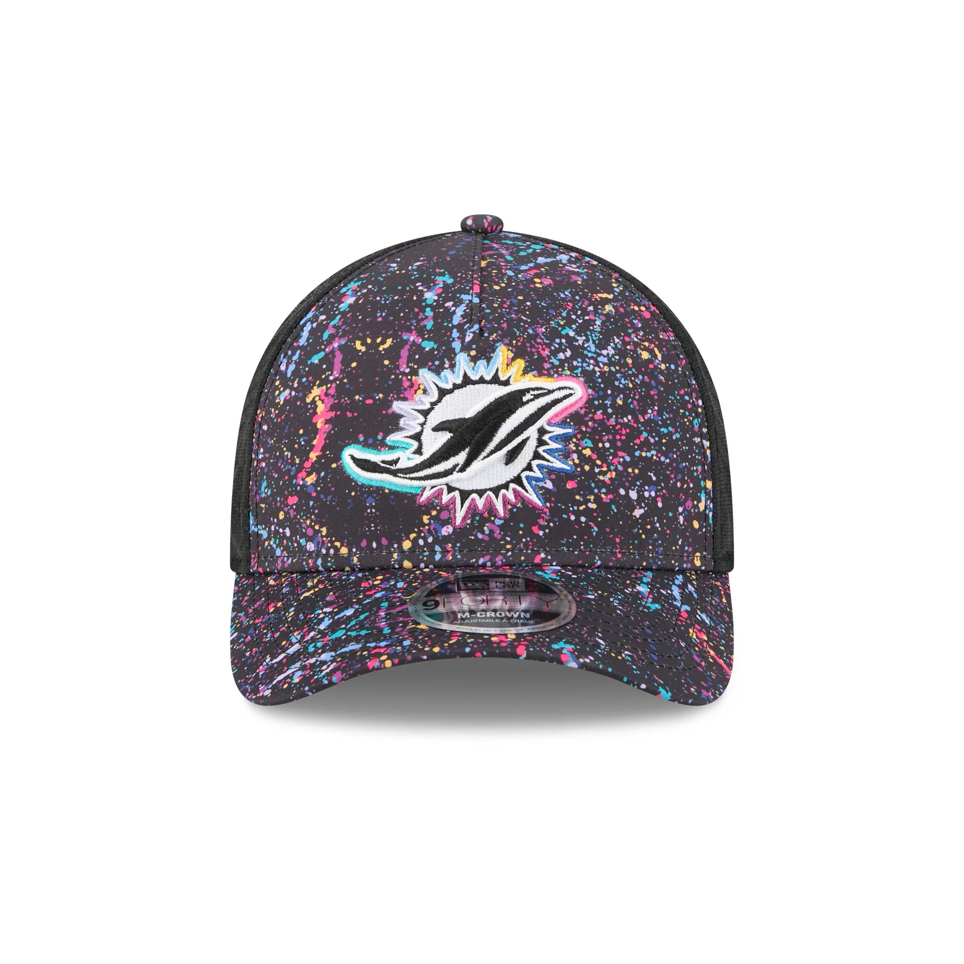 Miami Dolphins 2025 Crucial Catch 9FORTY M-Crown A-Frame Trucker Hat - Image 2