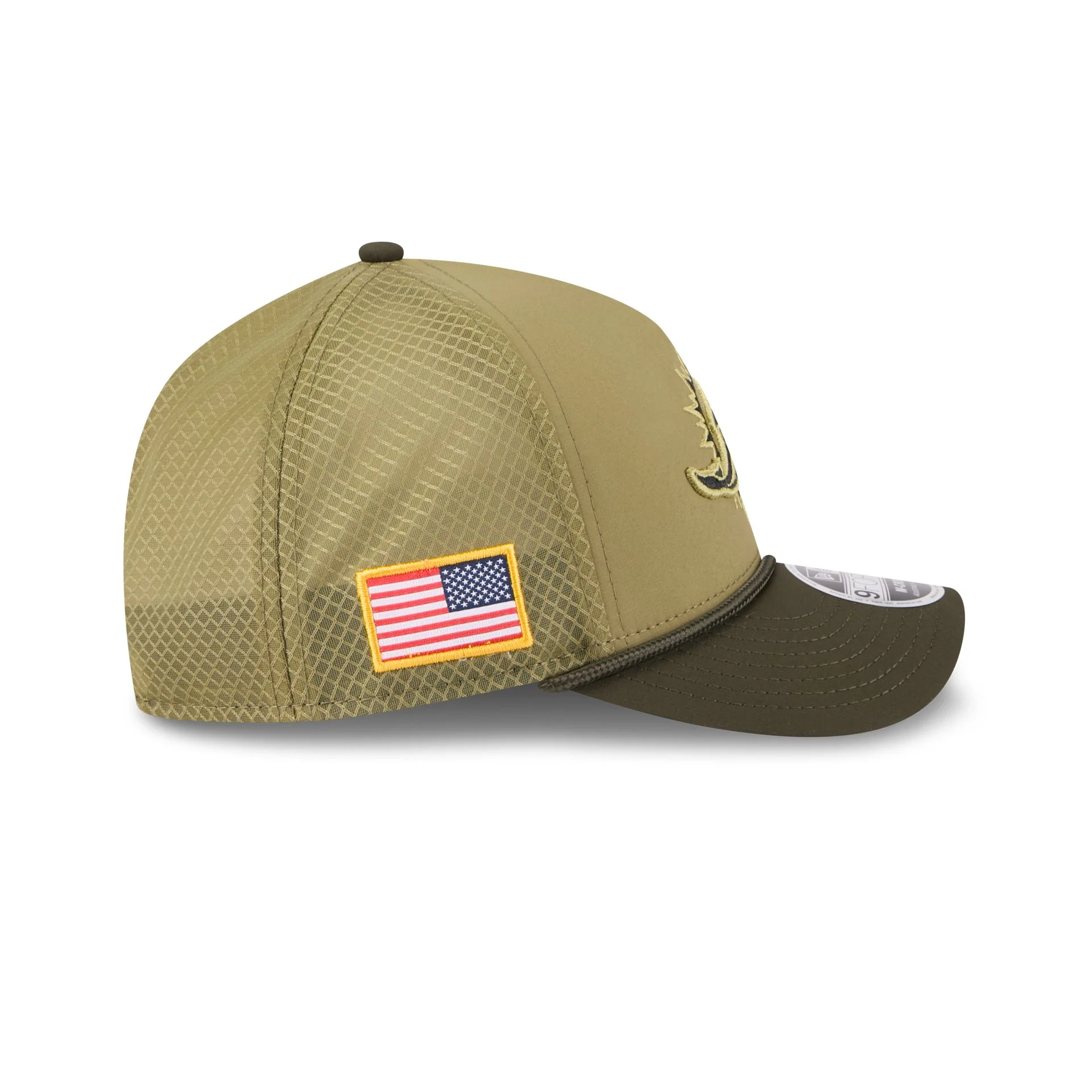 Miami Dolphins 2025 Salute to Service 9FORTY M-Crown A-Frame Trucker Hat - Image 4