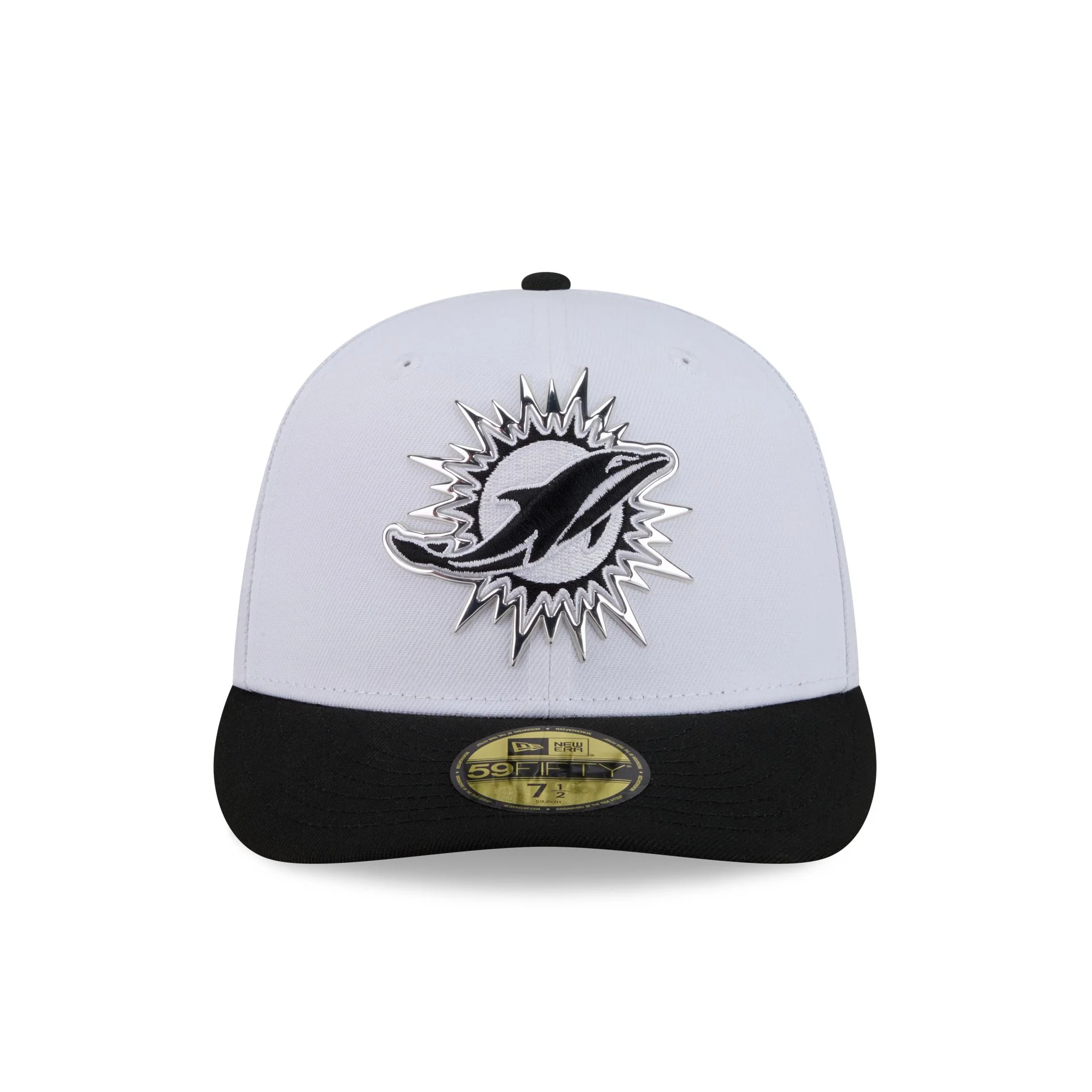 Miami Dolphins 2026 Draft Black and White 59FIFTY Fitted Hat - Image 2