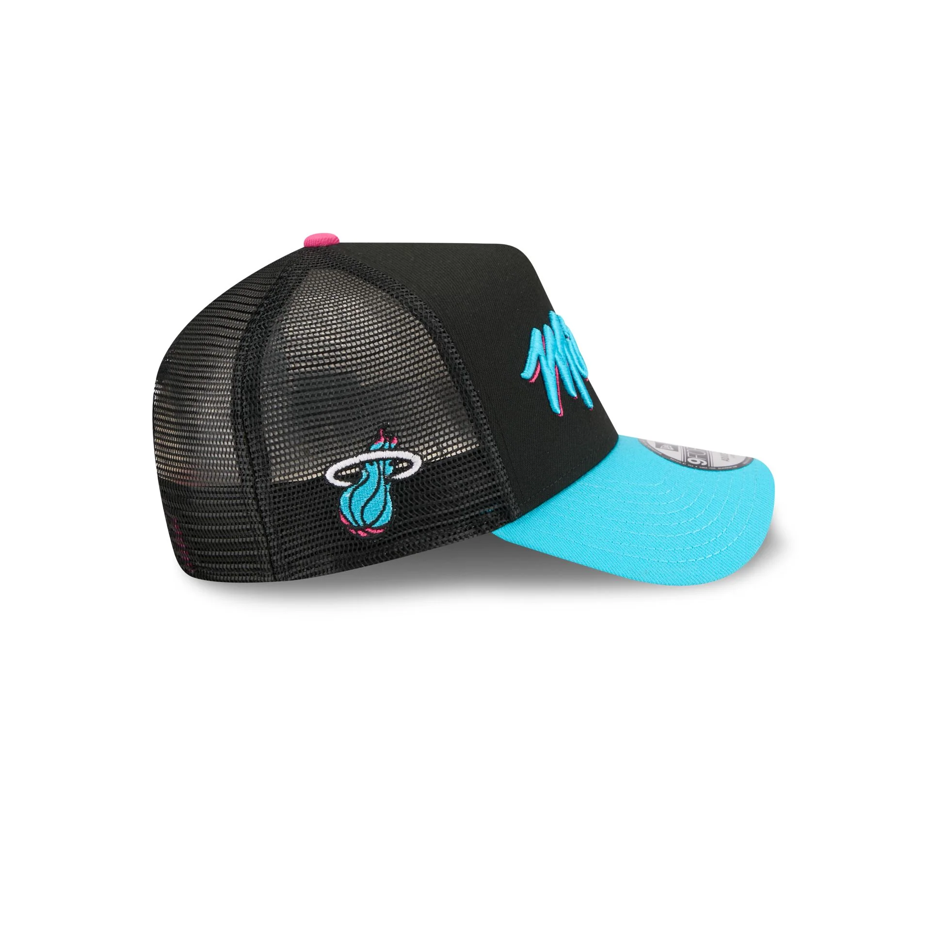 Miami Heat 2025 City Edition 9FORTY A-Frame Trucker Hat - Image 4