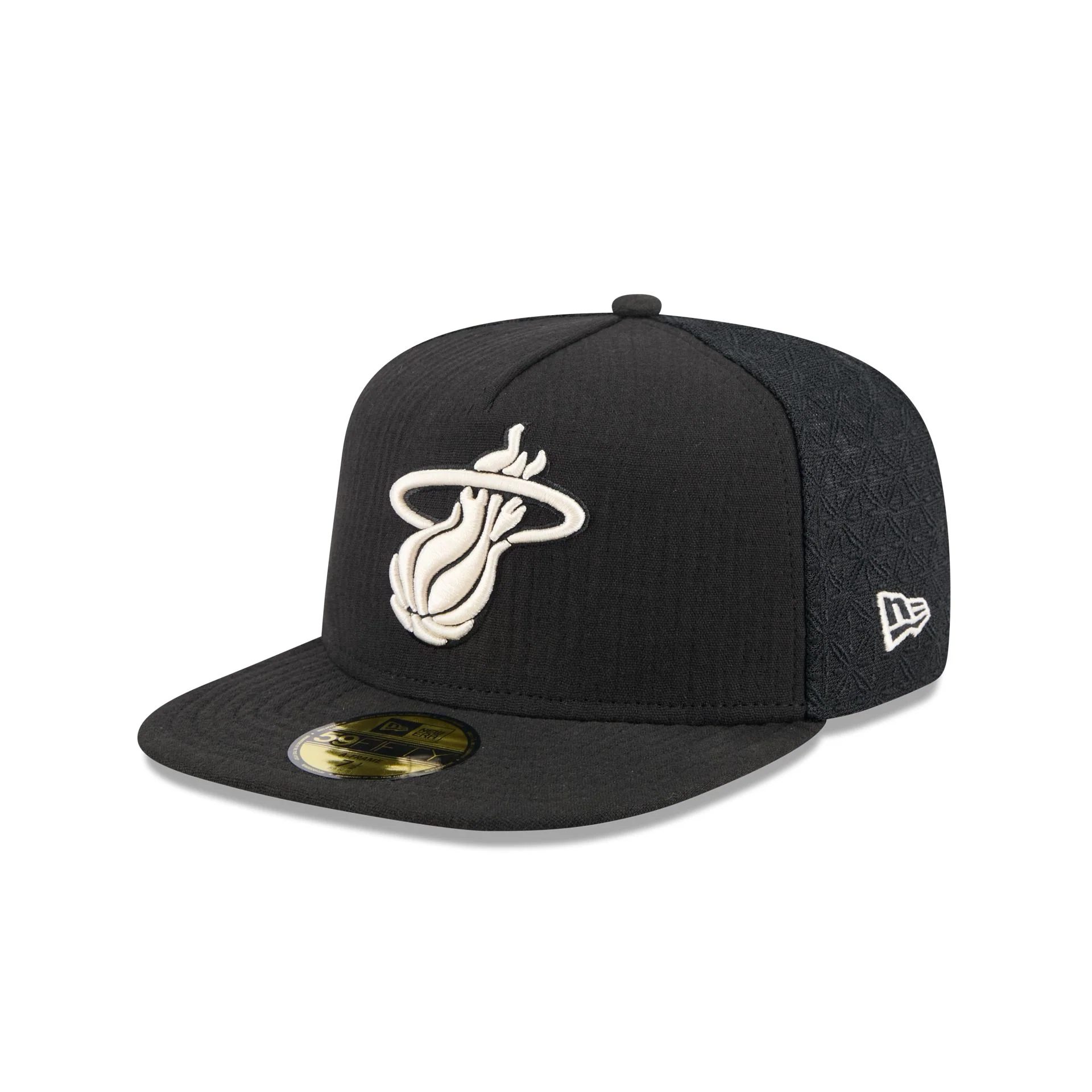Miami Heat Black Mesh 59FIFTY A-Frame Fitted Hat
