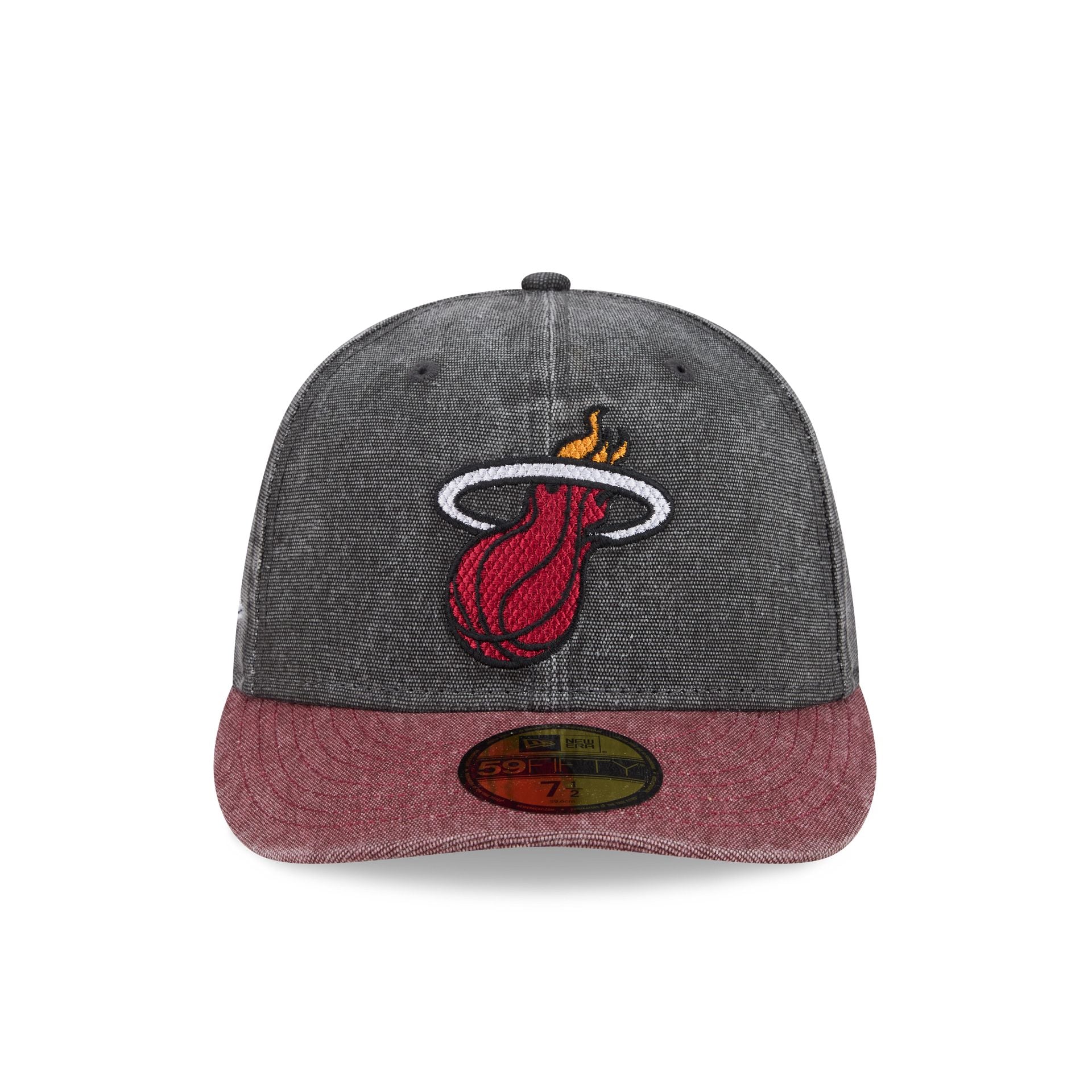 Miami Heat Hardwood Classics Diamond Stitch Gray 59FIFTY Fitted Hat - Image 2