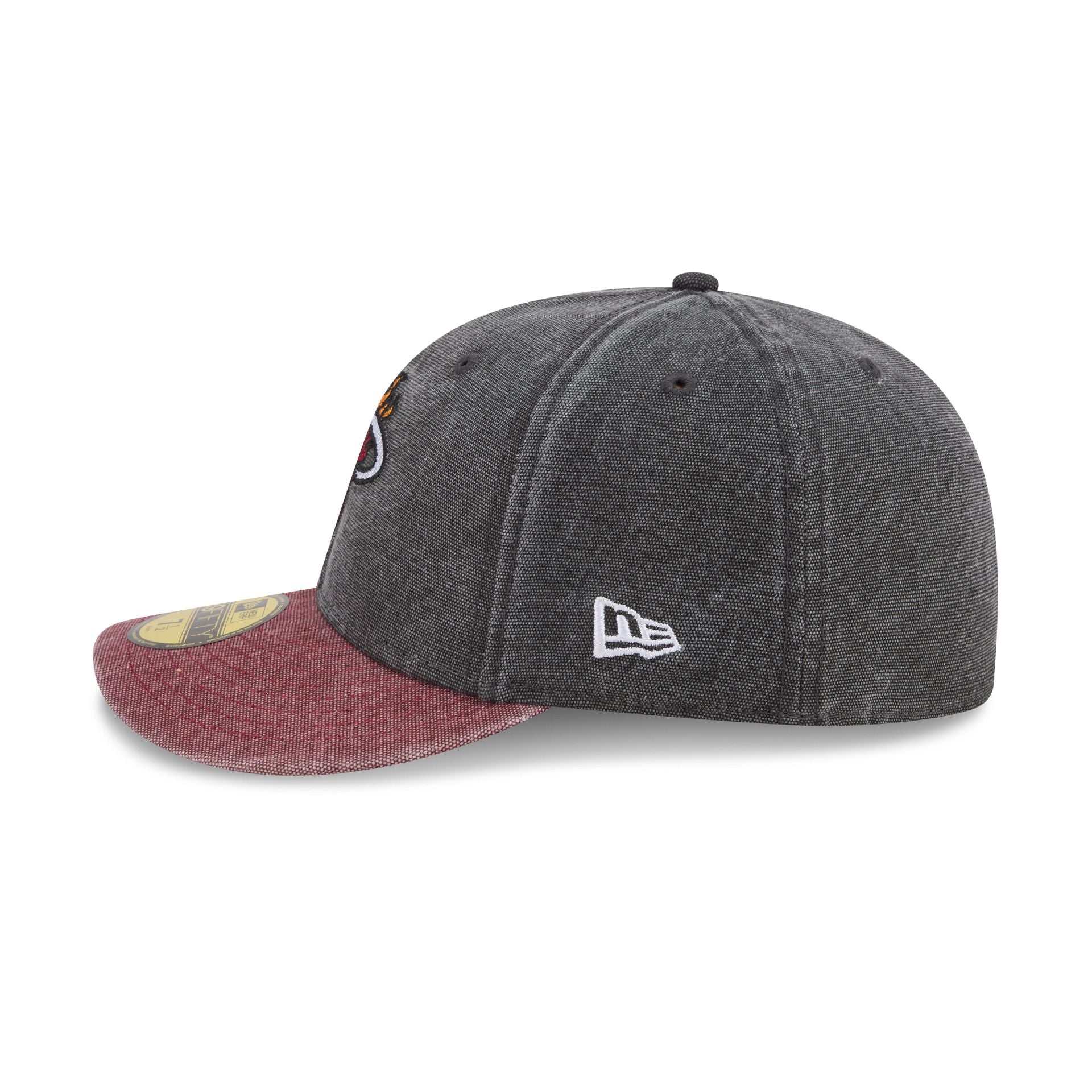 Miami Heat Hardwood Classics Diamond Stitch Gray 59FIFTY Fitted Hat - Image 5