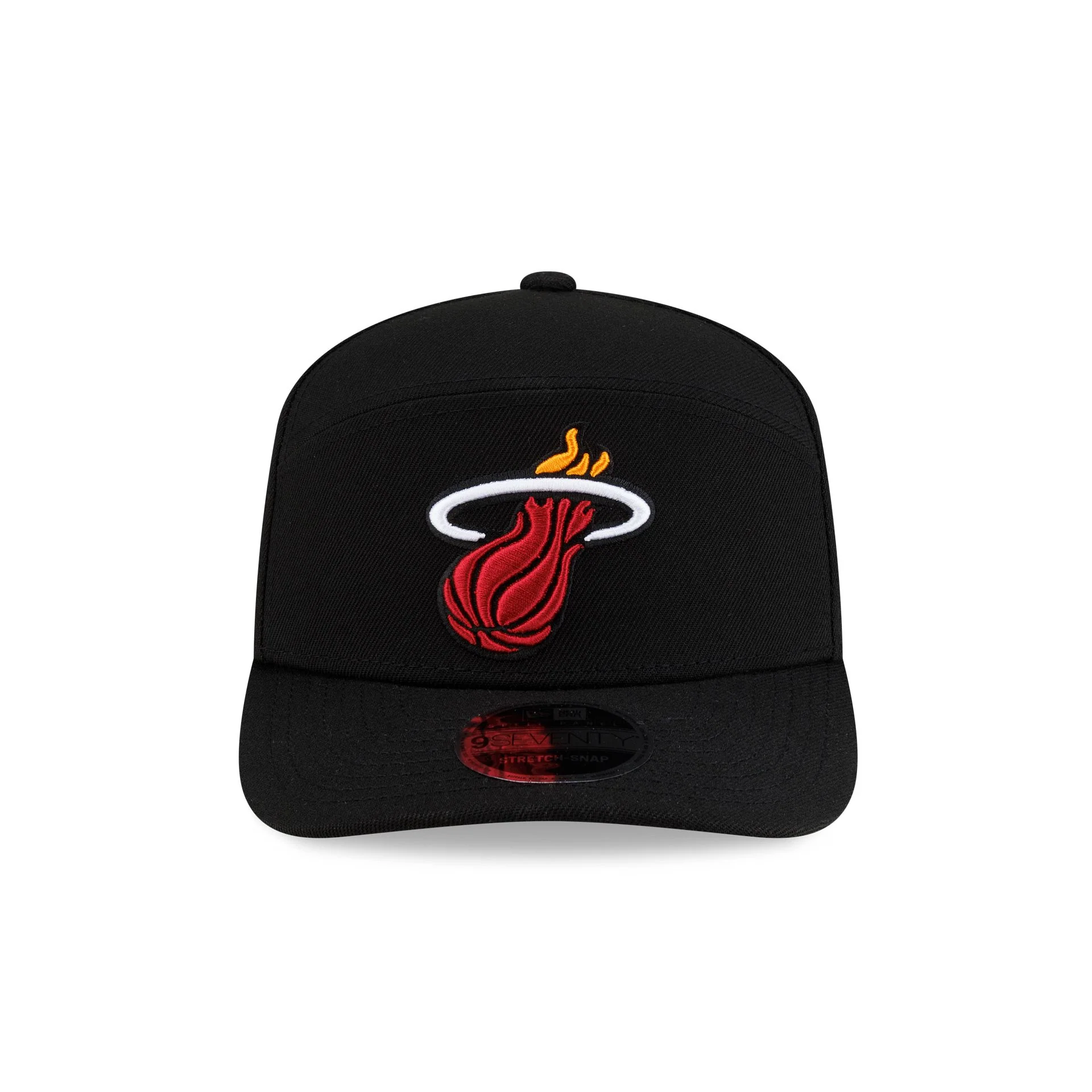 Miami Heat Poly Split Panel 9SEVENTY Stretch-Snap Hat - Image 2