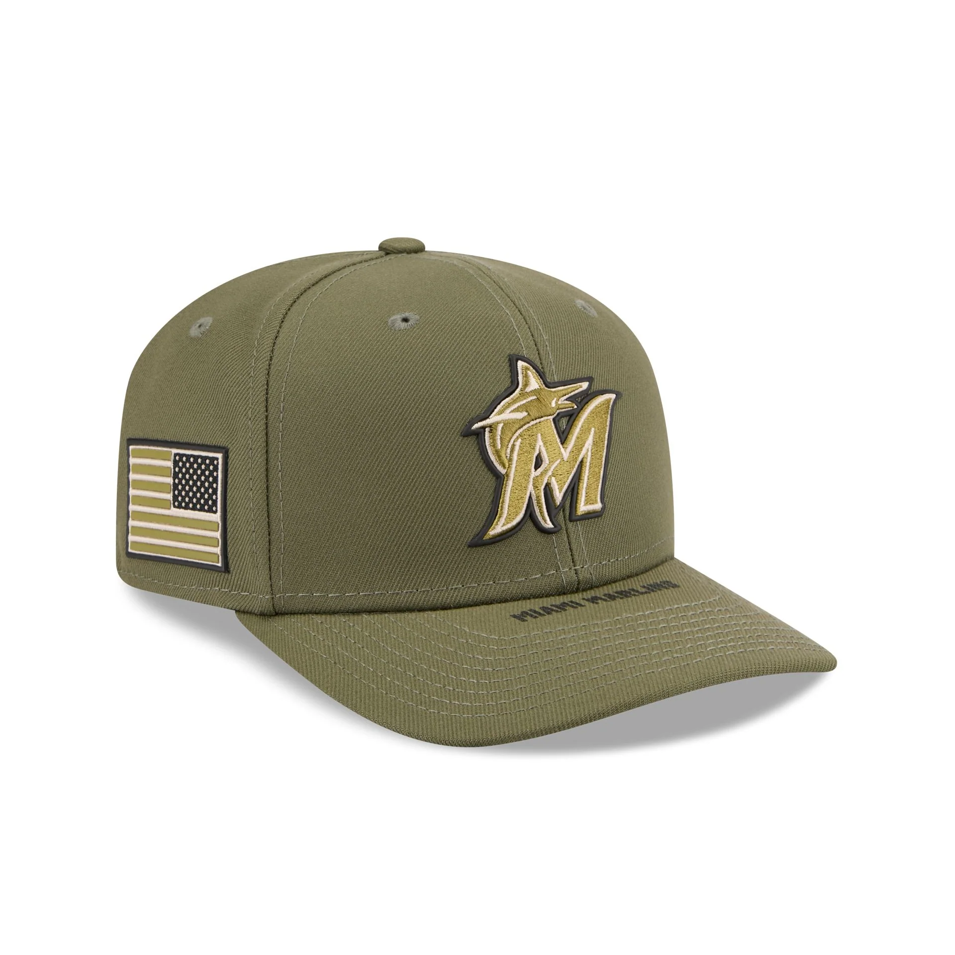 Miami Marlins Armed Forces Day 2026 9SEVENTY Stretch-Snap Hat