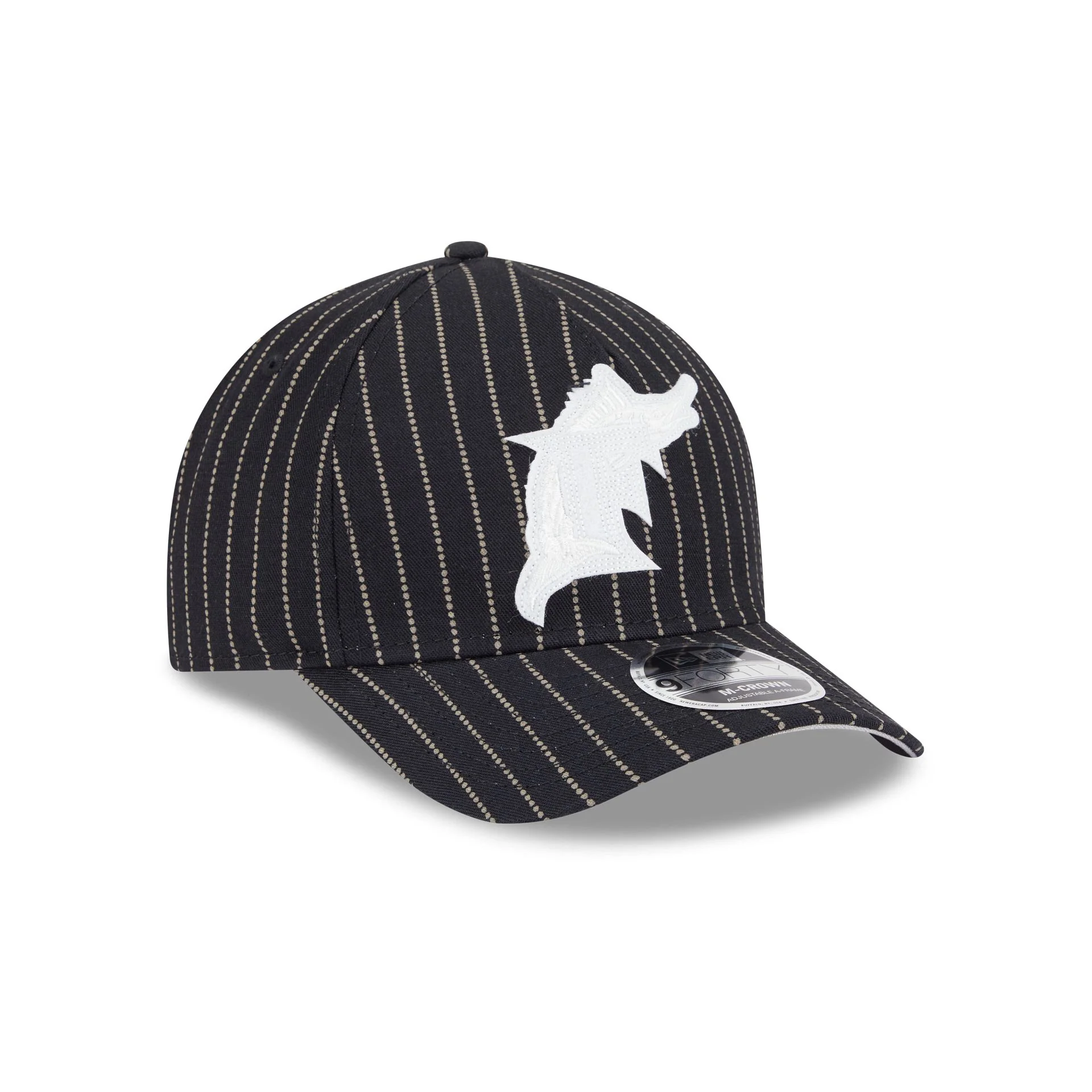 Miami Marlins Dotted Pinstripe 9FORTY M-Crown A-Frame Adjustable Hat - Image 3