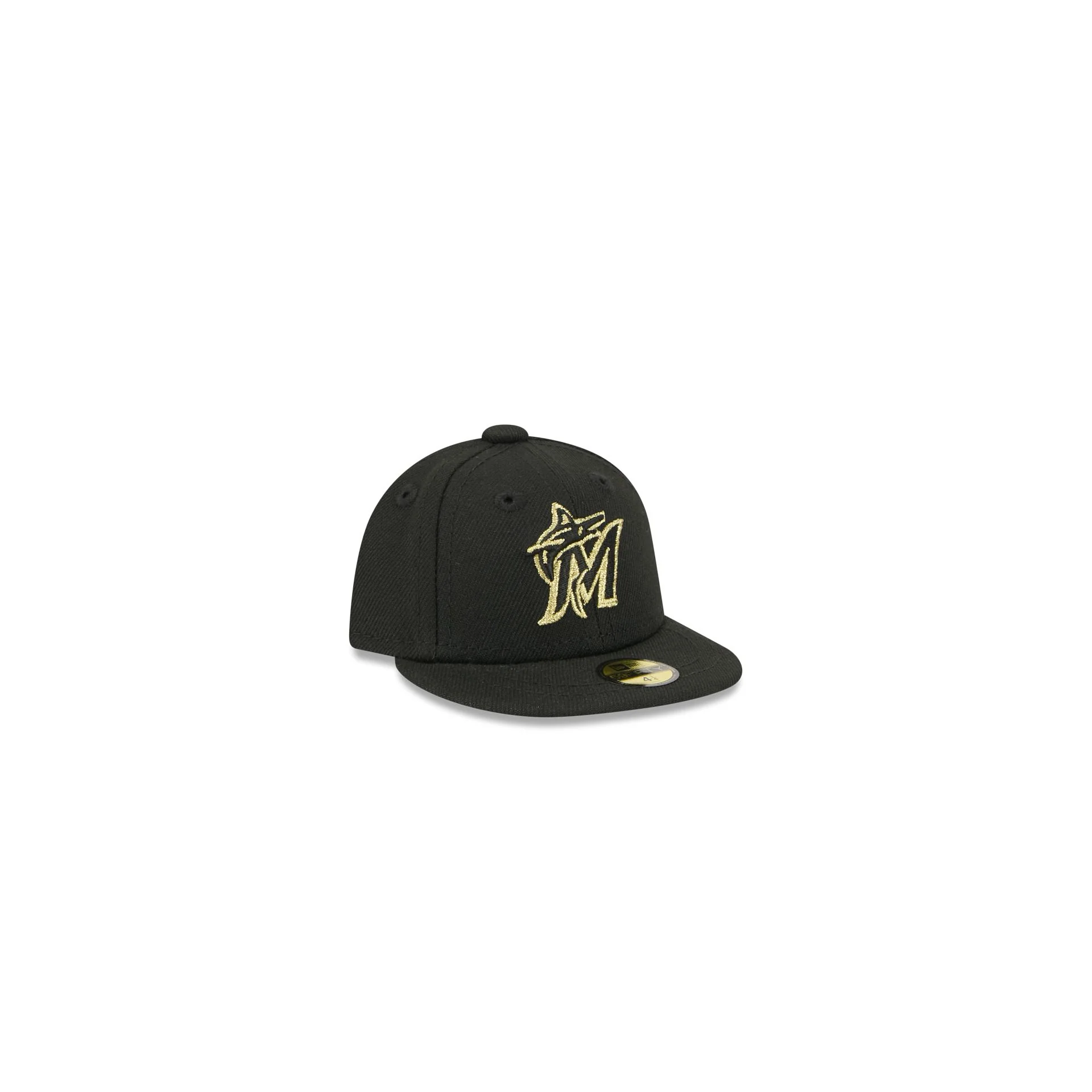 Miami Marlins Gold Logo Mini 59FIFTY Fitted Hat - Image 3