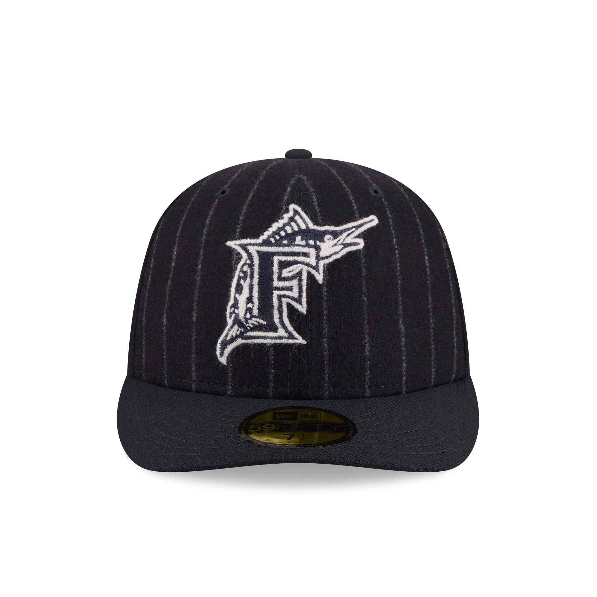 Miami Marlins Pinstripe Merino & Cashmere Moon 59FIFTY Fitted Hat - Image 2